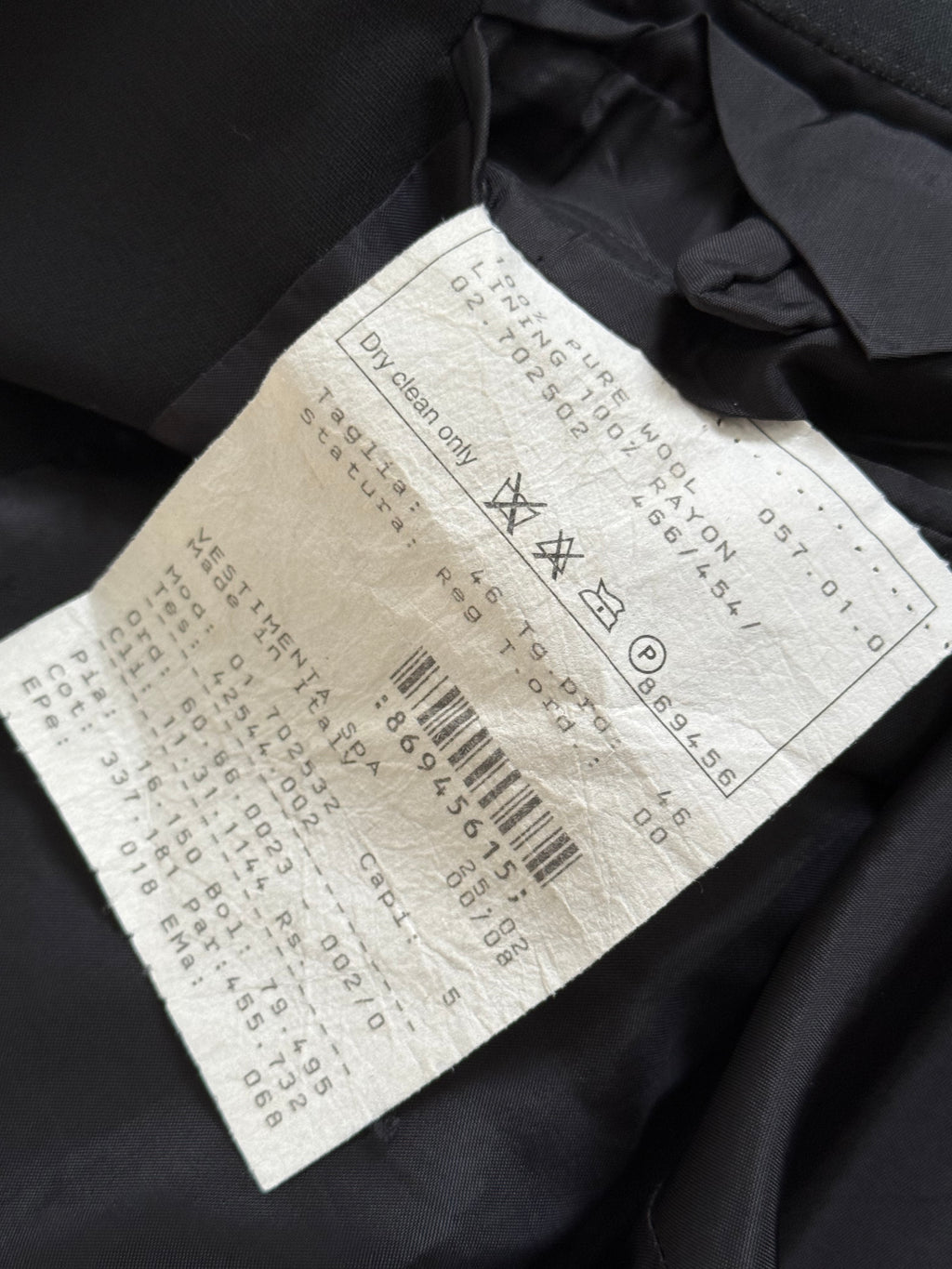Giorgio Armani Black Label 1990s 3B Draped Lightweight Wool Jacket - Size S