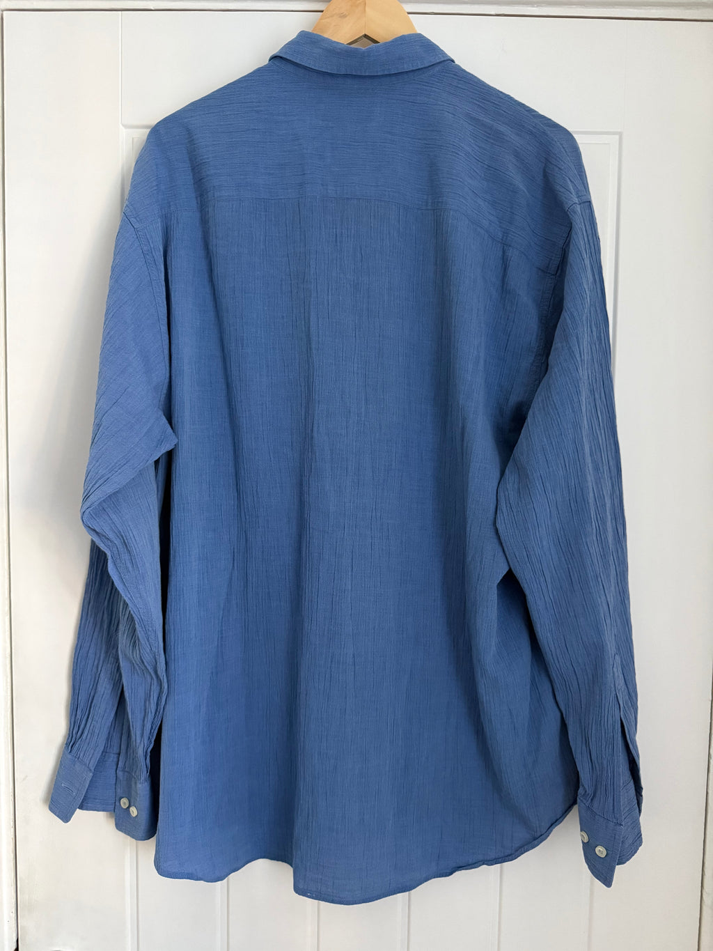 Emporio Armani 1990s Blue Textured Shirt - Size L