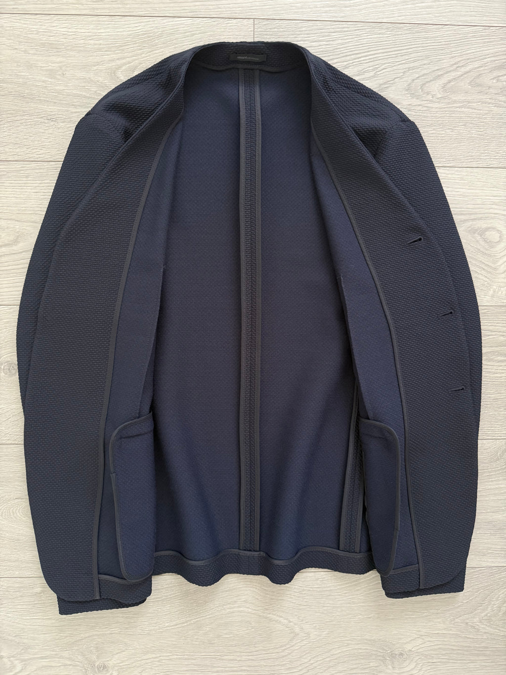 Armani 2000s Collarless Textured Sports Jacket Blazer - Size L