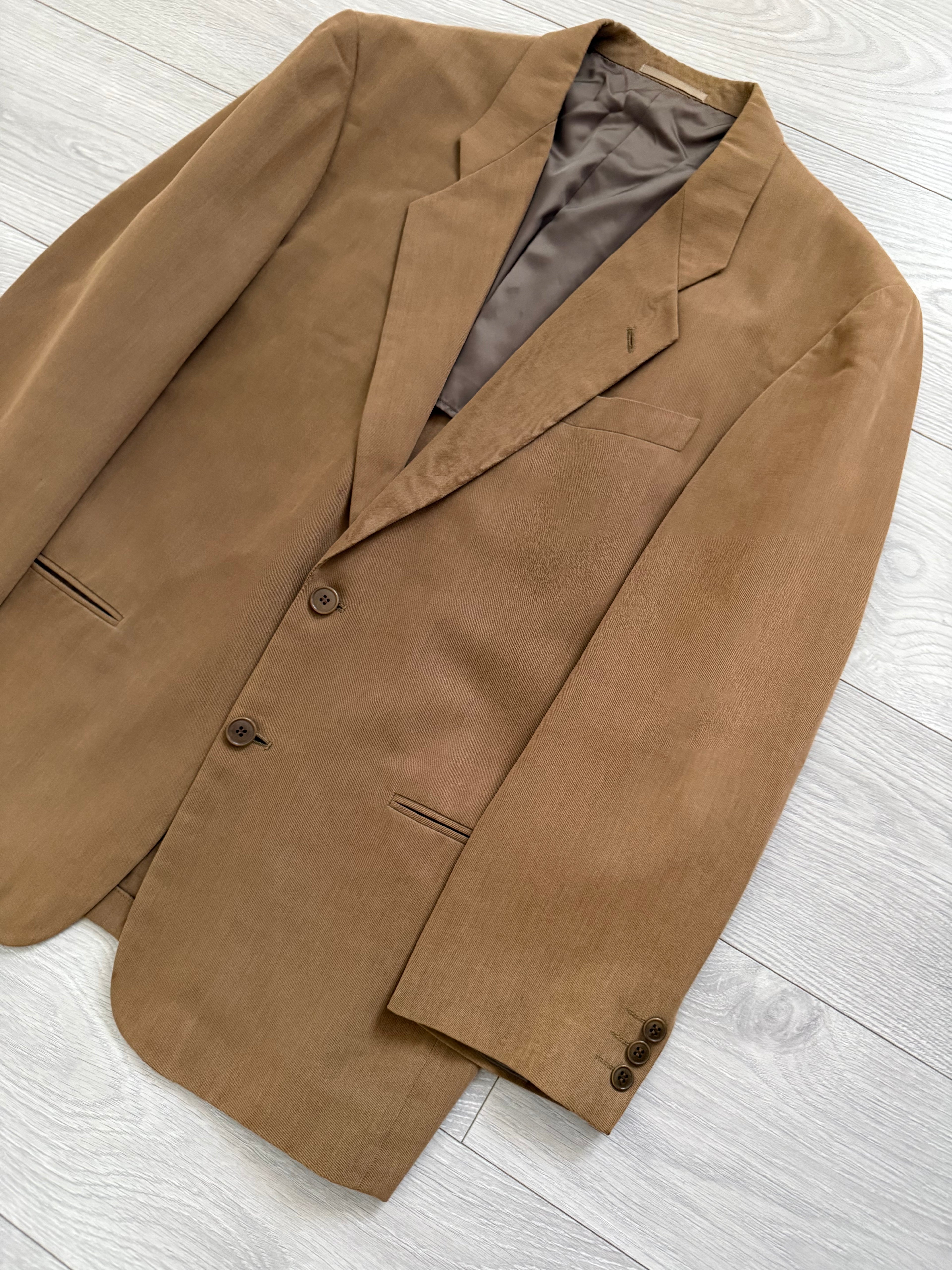 Emporio Armani 1990s 2B Wool Cotton Brown Sports Jacket Blazer - Size L
