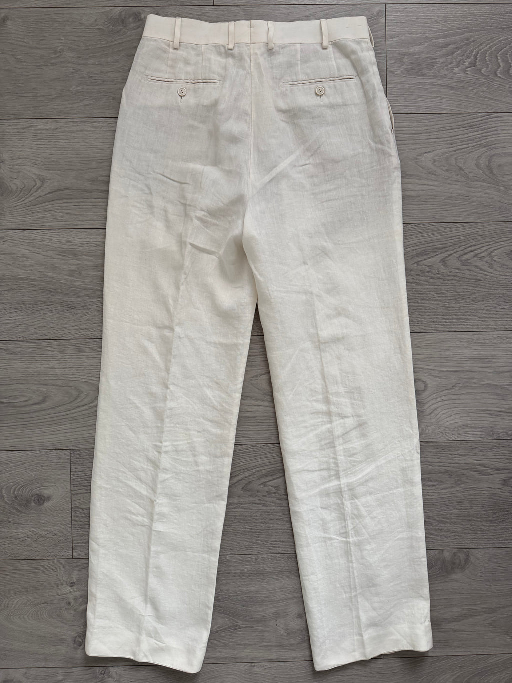 Suit Supply Pleated Linen White Pants - Size 30" Waist