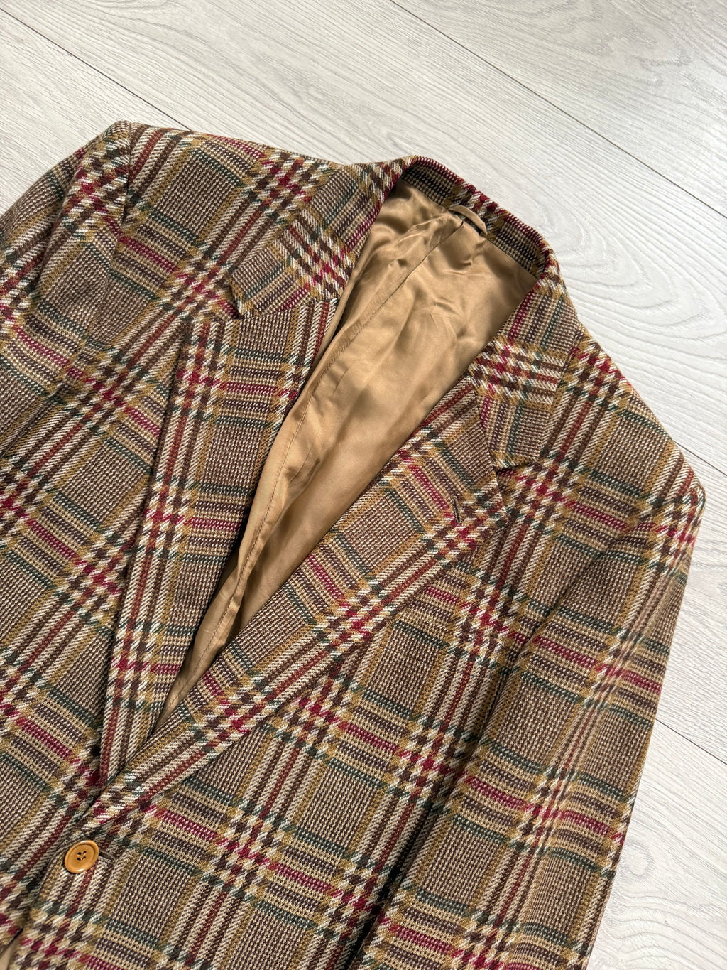 Valentino 1980s 2B Textured Wool Check Sports Jacket Blazer  - Size L