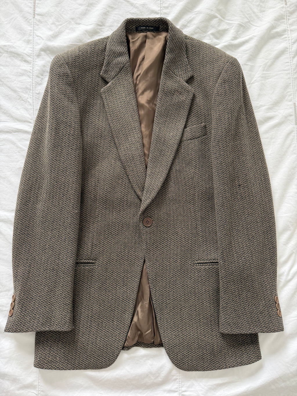 Emporio Armani 1990s 1B Wool Textured Sport Jacket Blazer - Size S