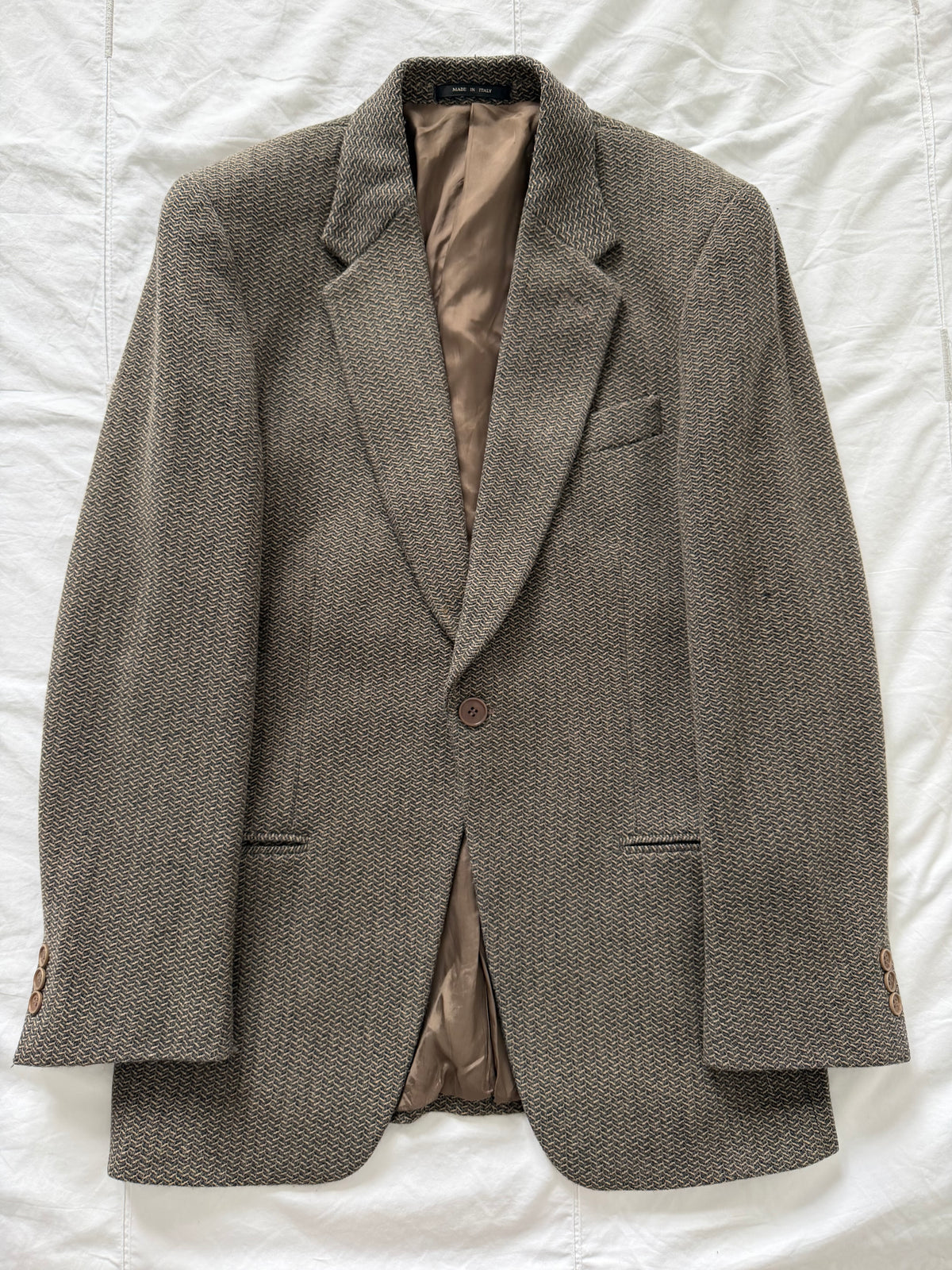 Emporio Armani 1990s 1B Wool Textured Sport Jacket Blazer - Size S