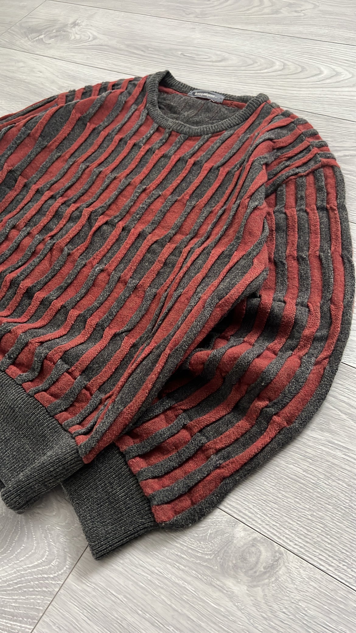 Issey Miyake 1990s 3D Woven Textured Knit Sweater - Size M