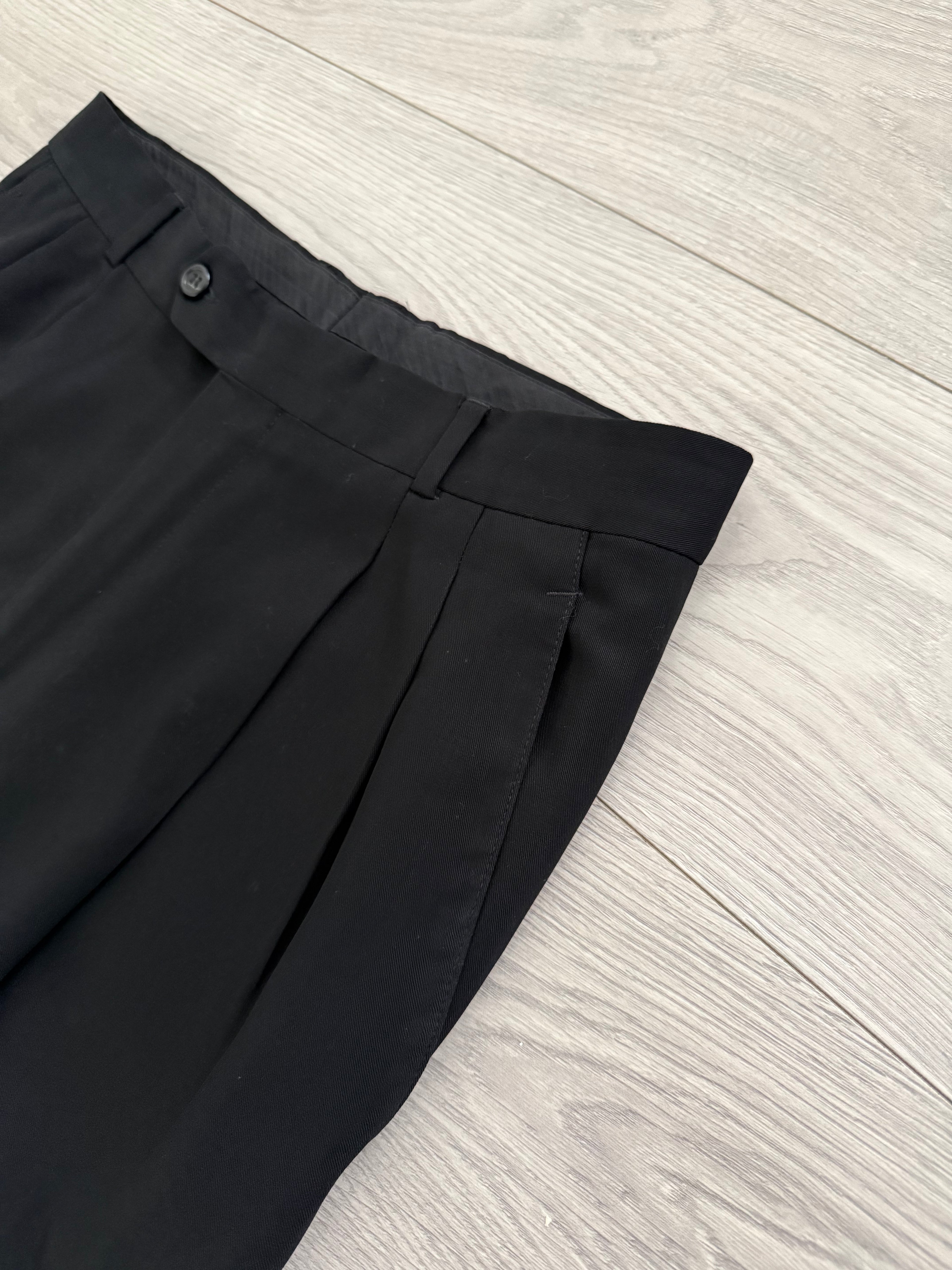 Hugo Boss 1990s Pleated High Waisted Wool Pants - Size 32