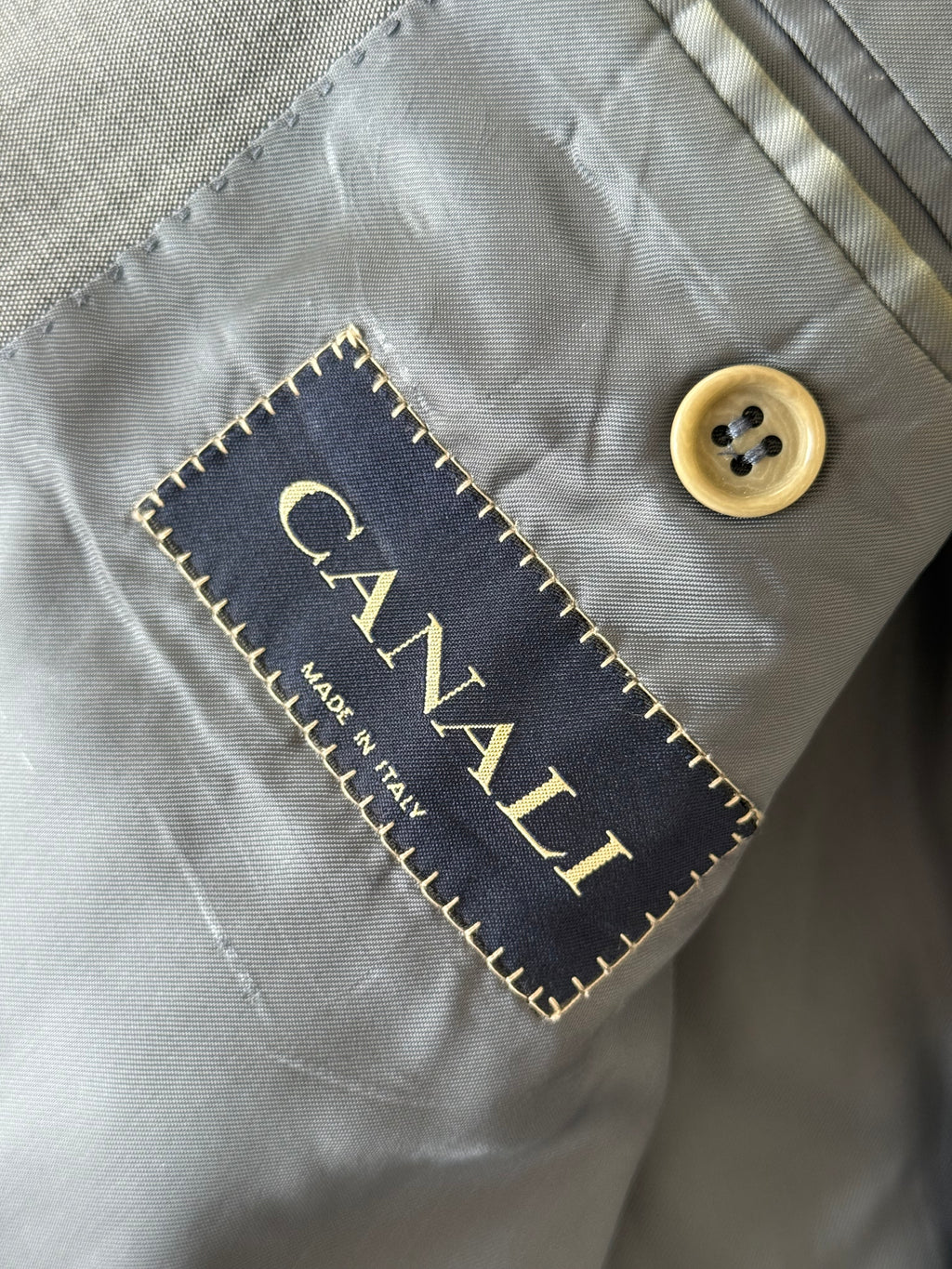 Canali 1990s Slate Blue 2B Wool Sport Jacket Blazer Made in Italy - Size L