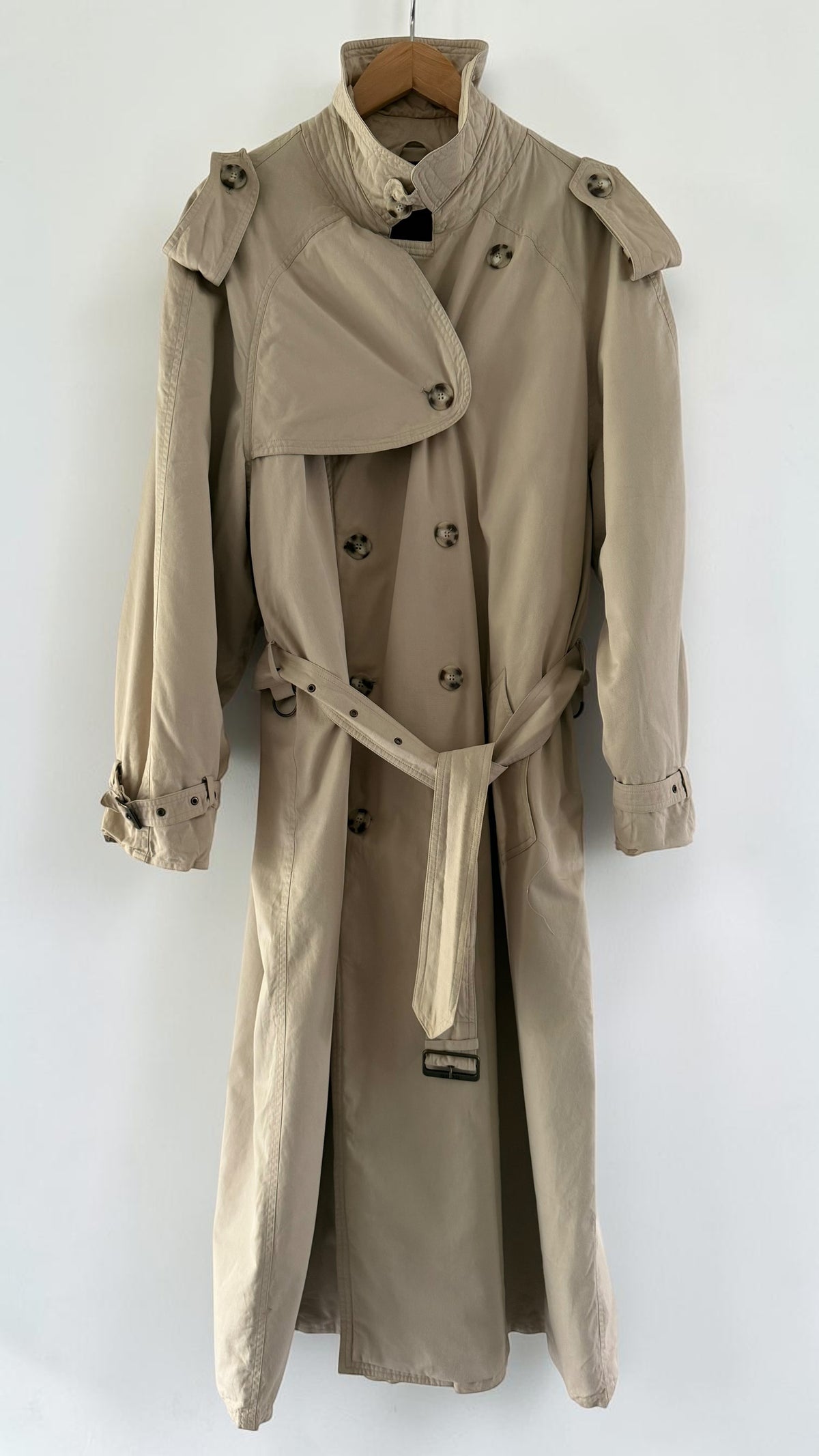 Hugo Boss 1980s Padded Power Trench Coat - Size L