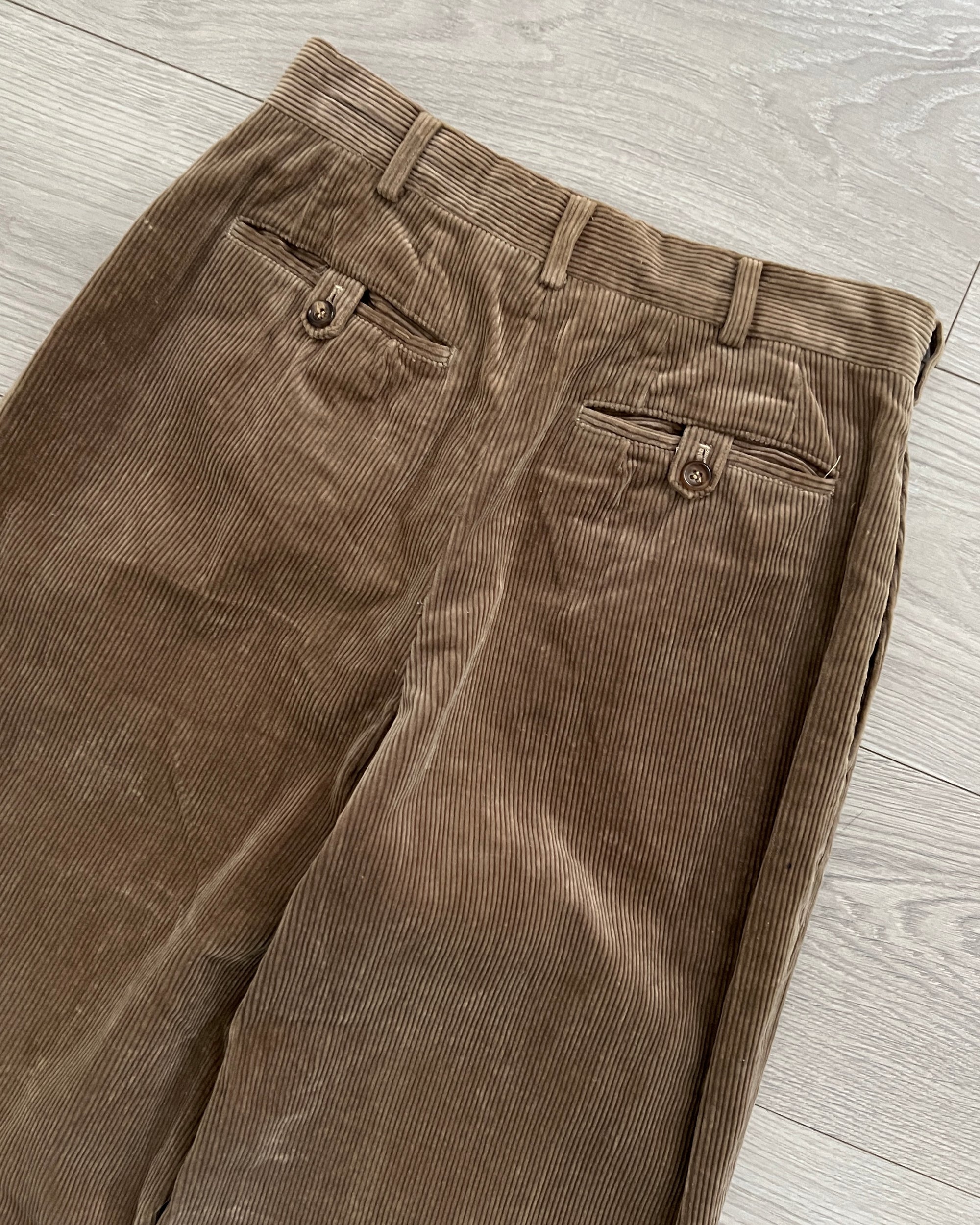 Comme Des Garcons Homme 1990s Pleated Corduroy Pants - Size 30