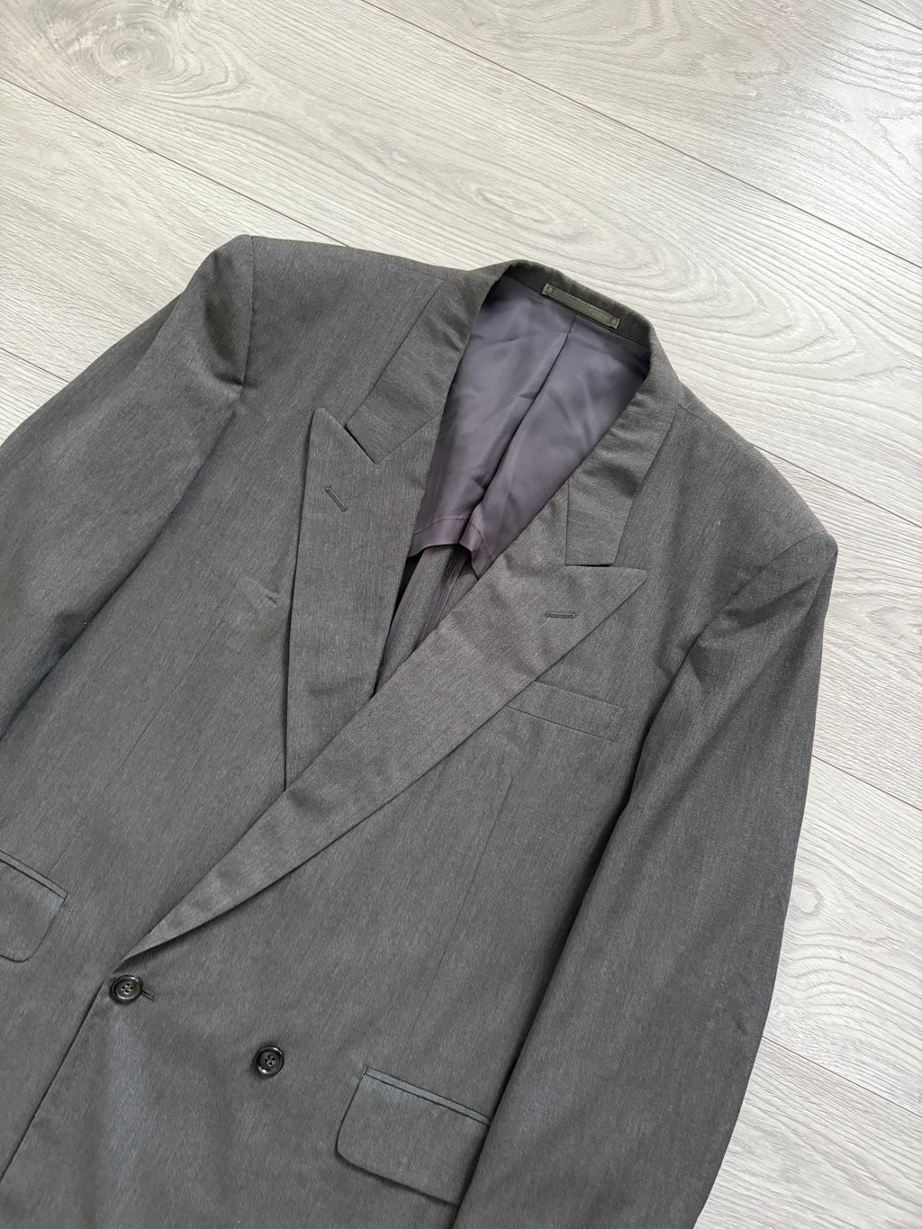 Comme Des Garcons Homme 1989 Double Breasted Pleated Wool Grey Suit - Size S Jacket / 28" Waist