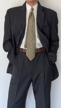 Giorgio Armani 1980s 3B Charcoal Grey Pleated Wool Suit - Size XL Jacket / 36" Waist