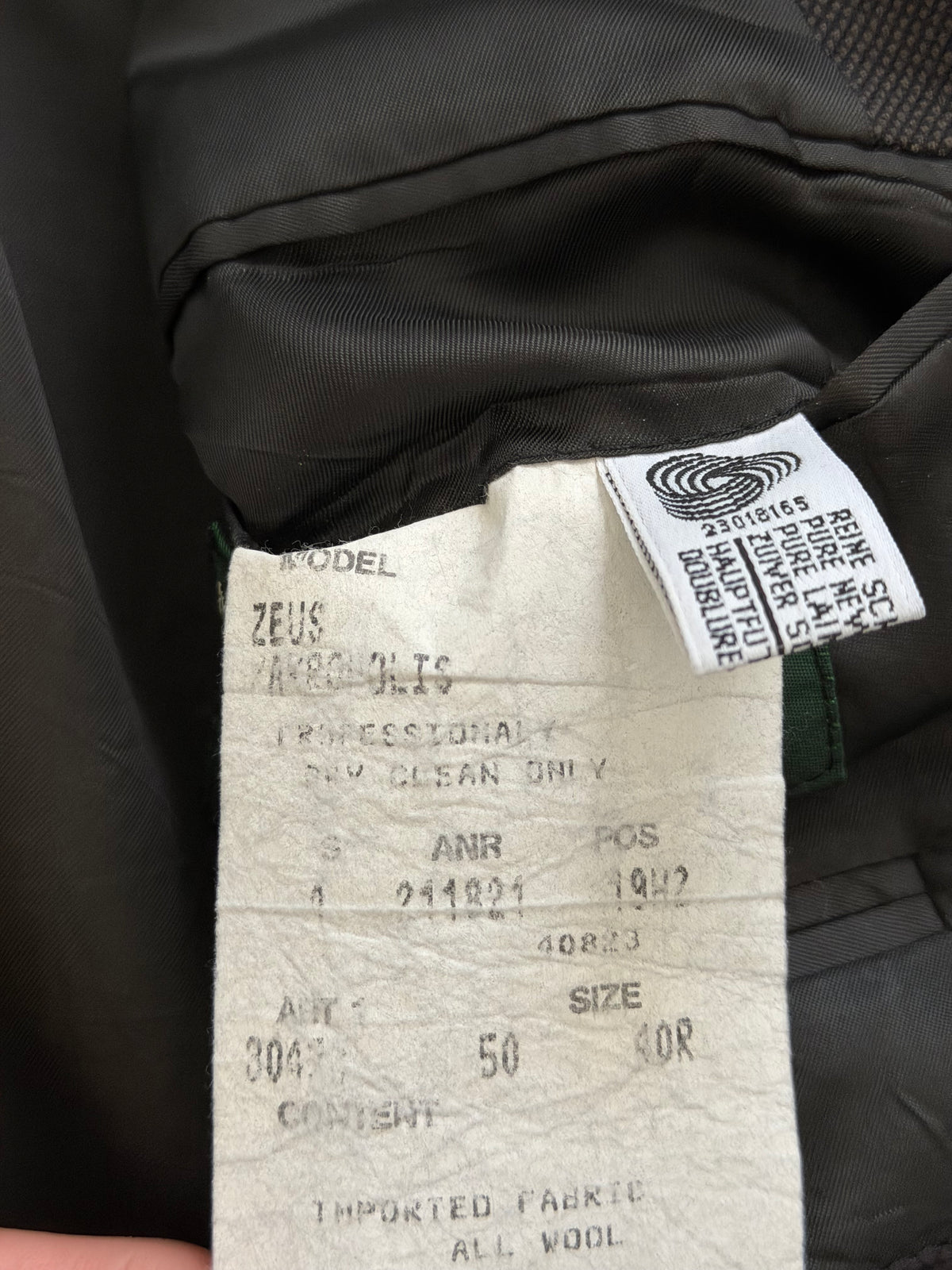 Hugo Boss 1980s Super 100s Peaked Lapel Double Breasted Wool Taupe Brown Sport Jacket Blazer - Size L