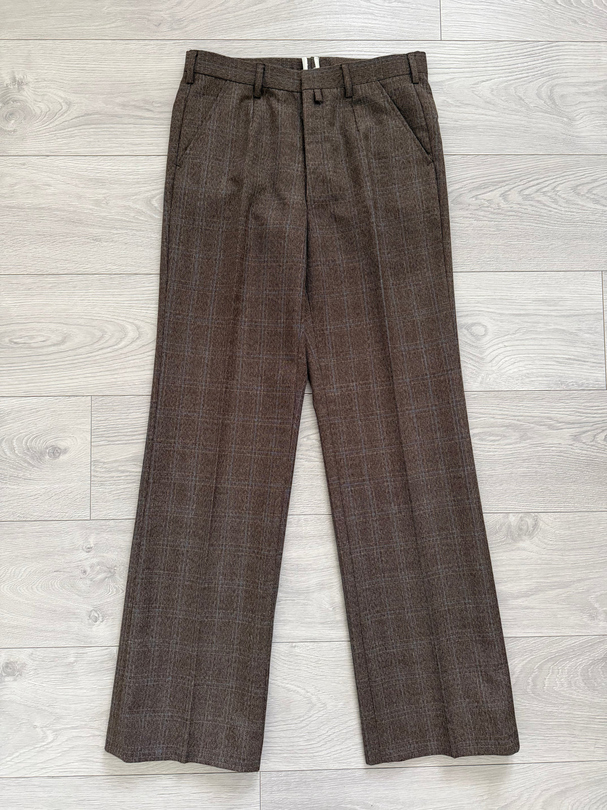 1970s Vintage Brown Wool Flared Pants - Size 31" Waist