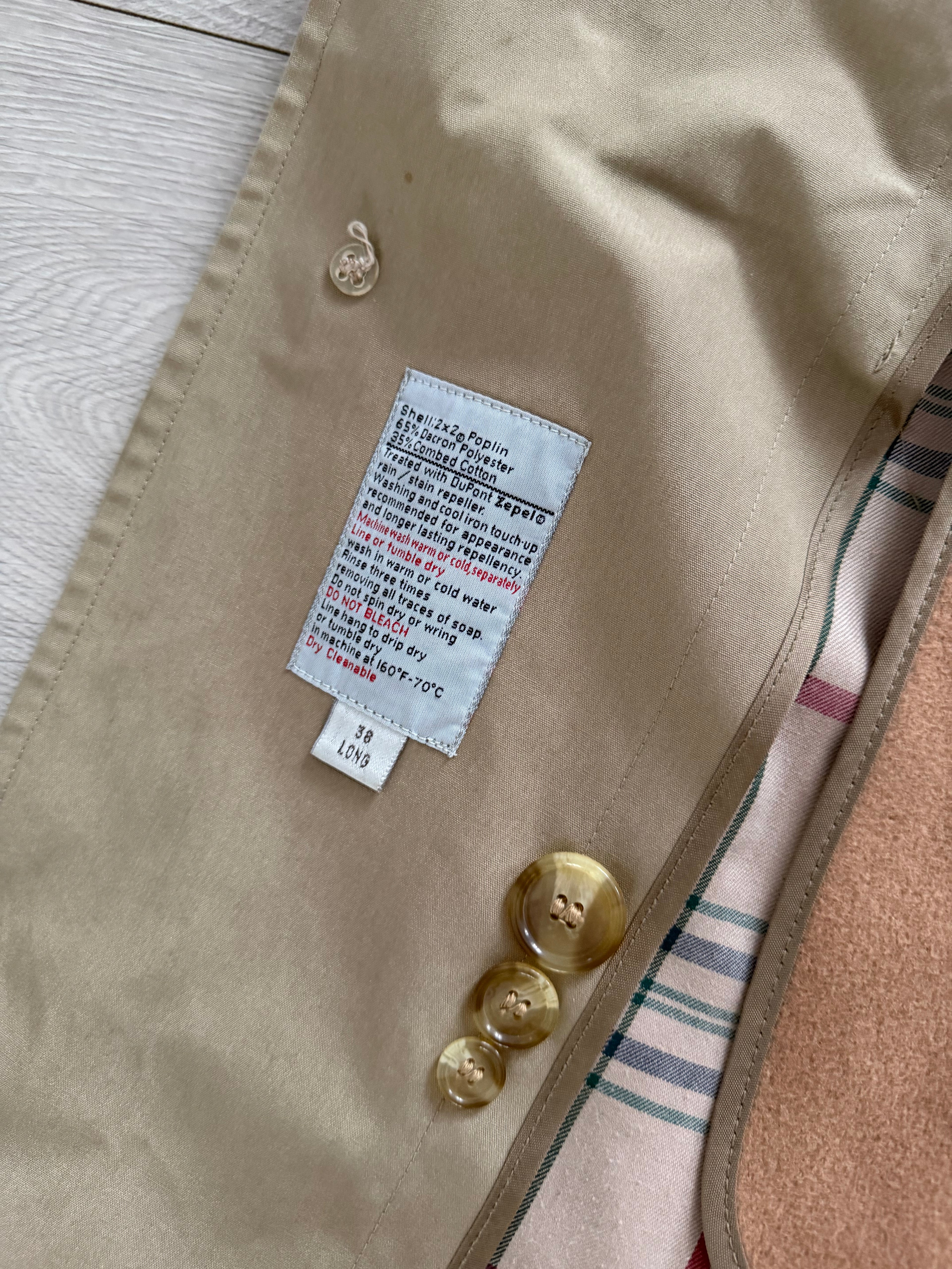 Brooks Brothers Vintage Water Repellent Trench Coat W/ Removable Wool Liner - Size M