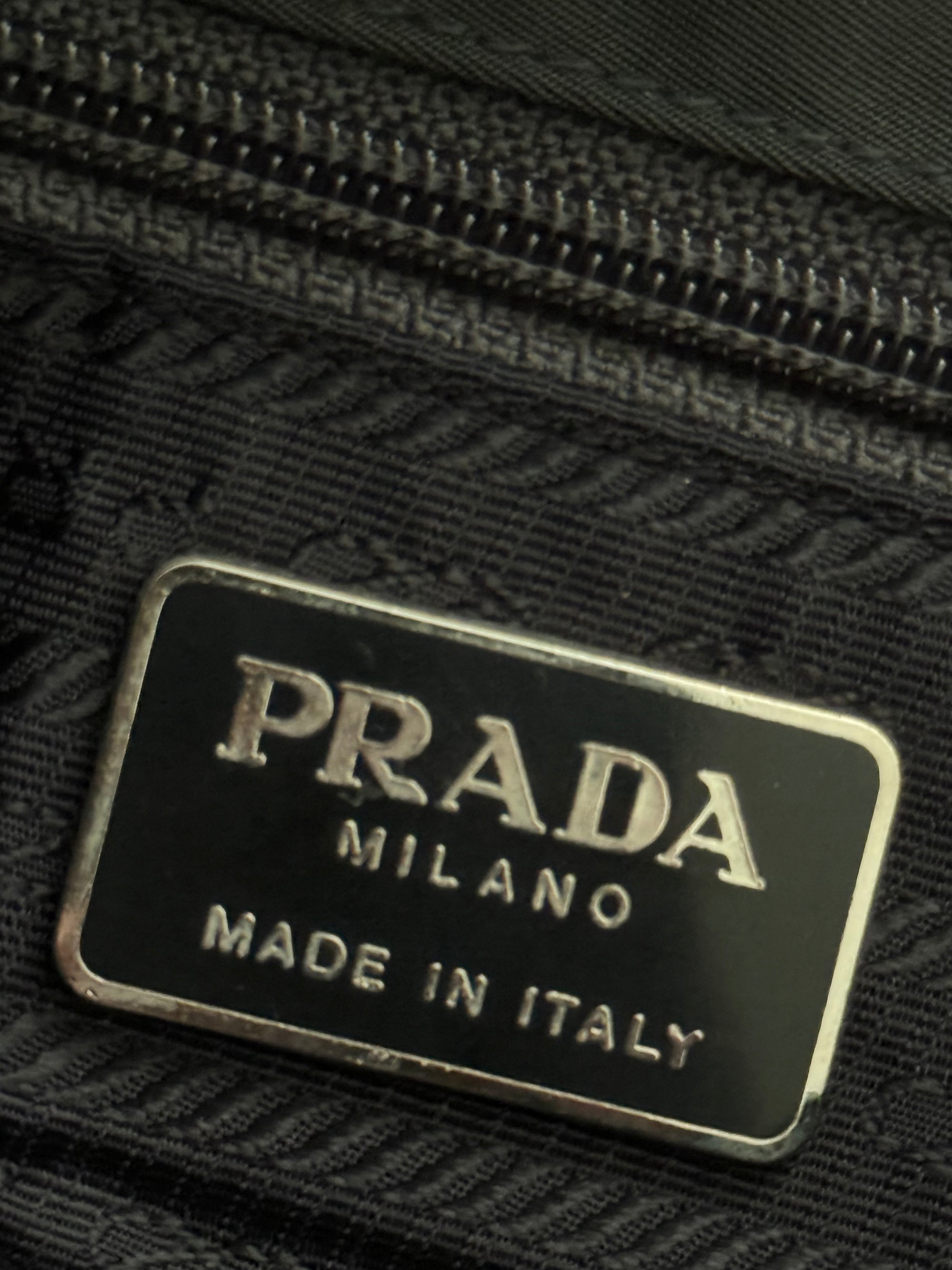 Prada FW1998 Anatomical Plaque Logo Nylon Crossbody Bag