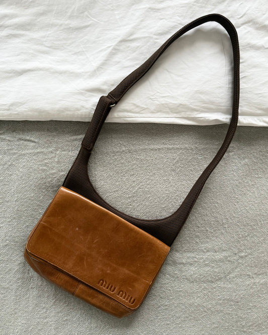 Miu Miu FW2001 Tan Leather Crossbody Bag