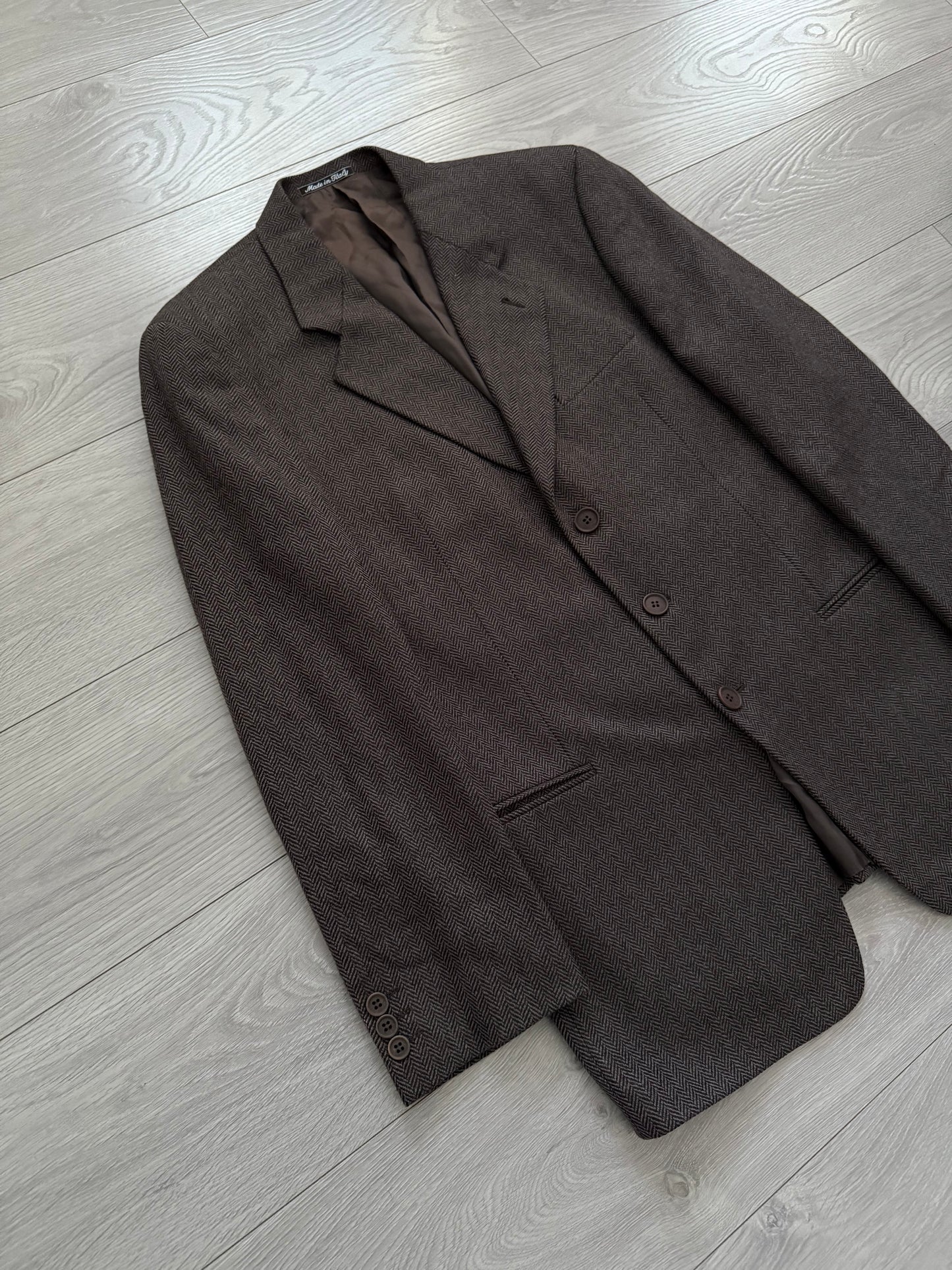 Giorgio Armani 1990s Tweed Wool 3B Blazer Jacket - Size XL