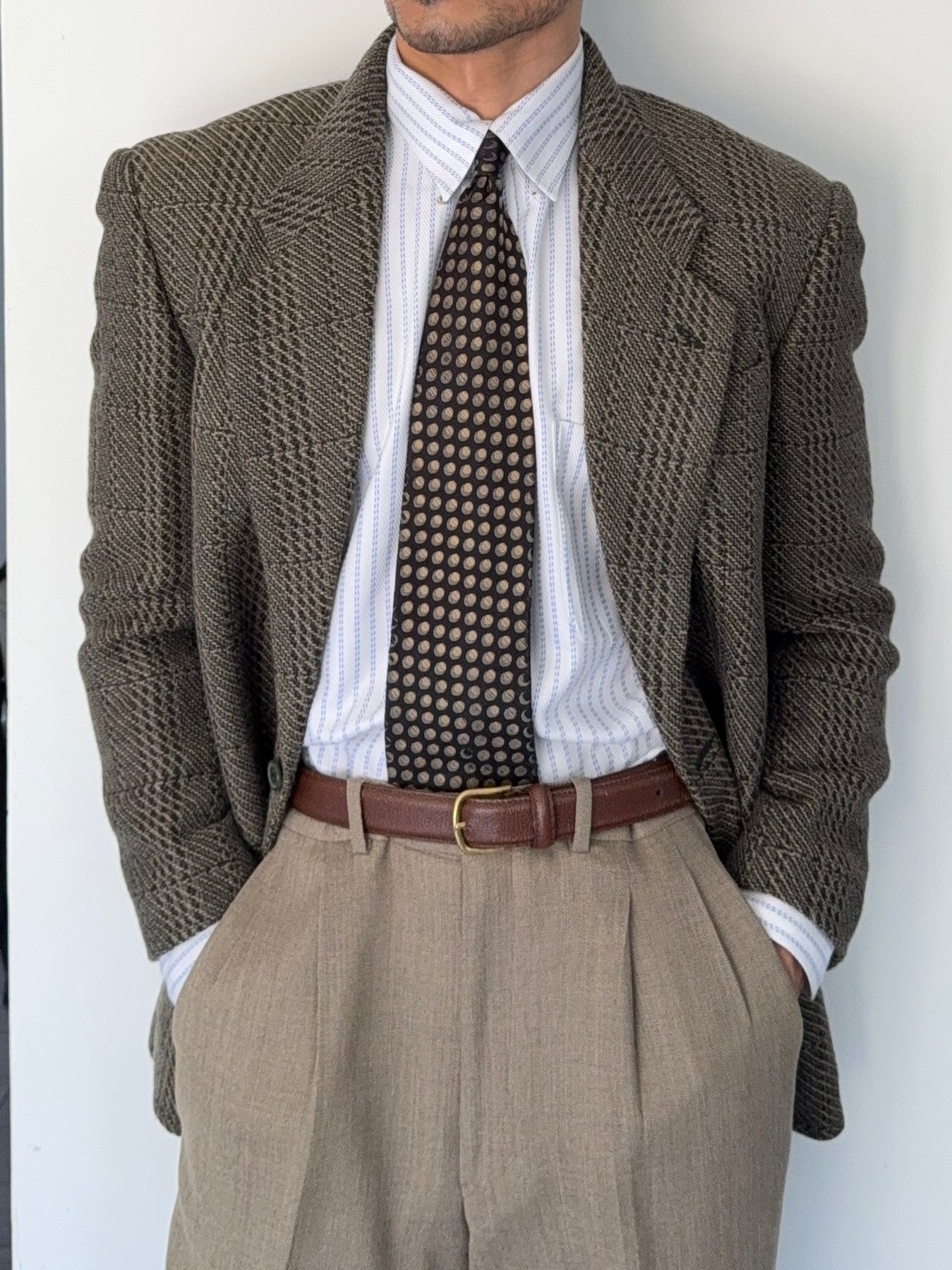 Giorgio Armani 1980s 2B Textured Wool Sports Jacket Blazer - Size
