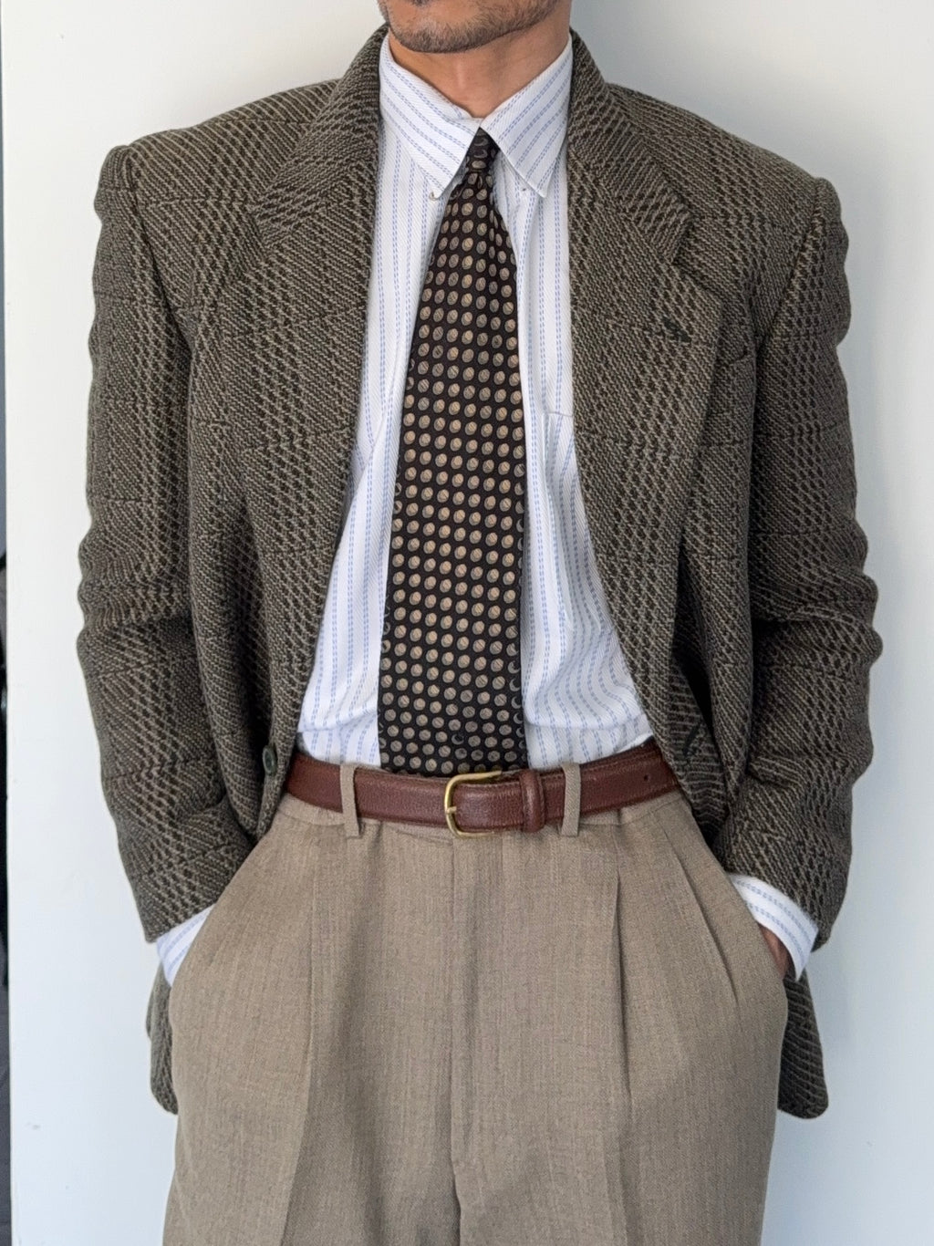 Giorgio Armani 1980s 2B Textured Wool Sports Jacket Blazer - Size S