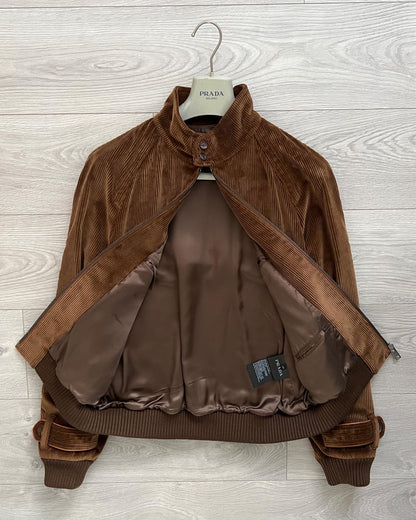 Prada AW2017 Corduroy Runway Bomber Jacket - Size M