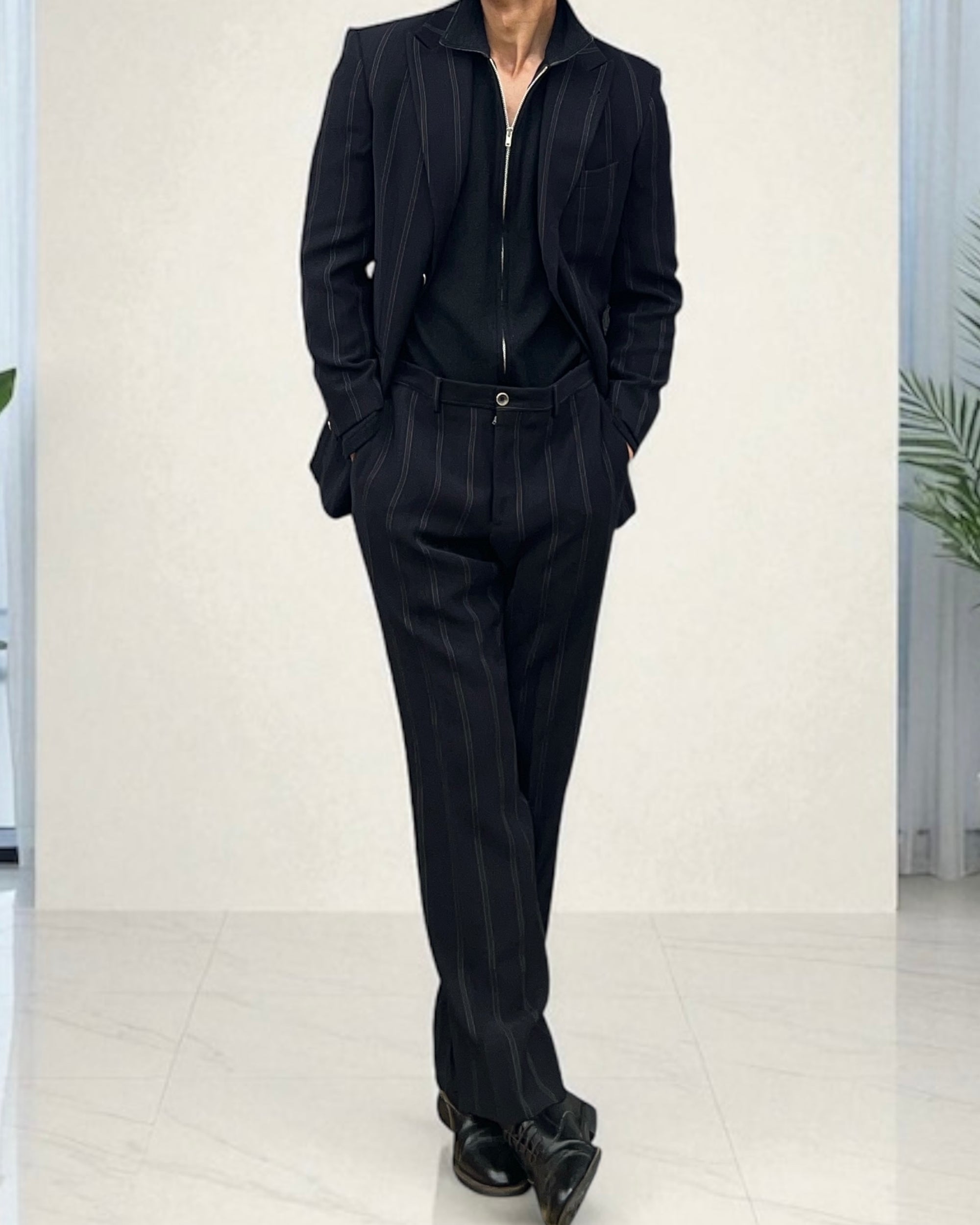 Giorgio Armani 1990s Striped Relaxed Suit - Size S Jacket / 32" Waist