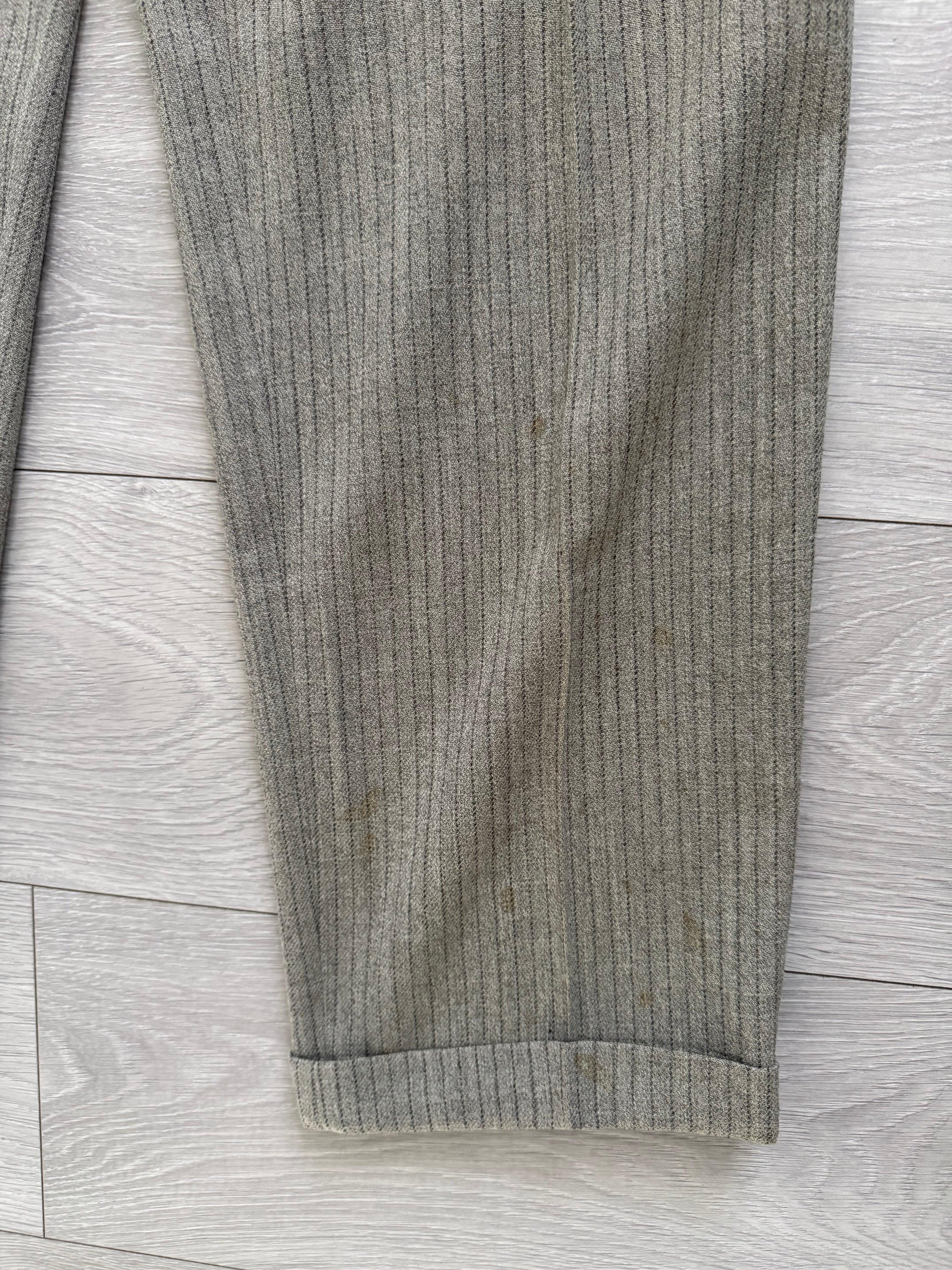 Basile 1980s Torello Viera Fabric Peaked Lapel Double Breasted Pleated Wool Suit - Size M Jacket / 31" Waist