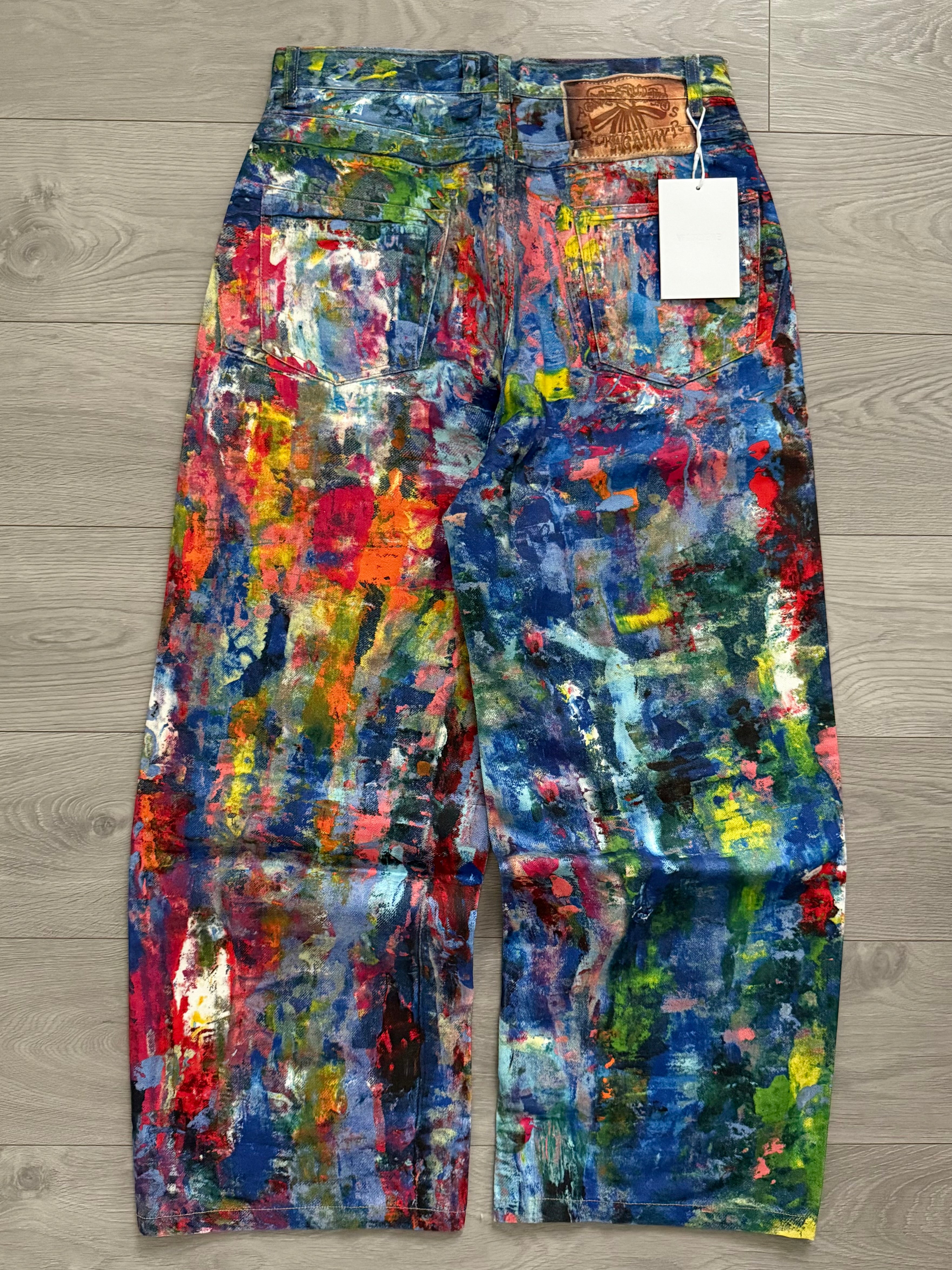 WC11Dene Trompe L'oeil Paint Splatter Jeans - Size L
