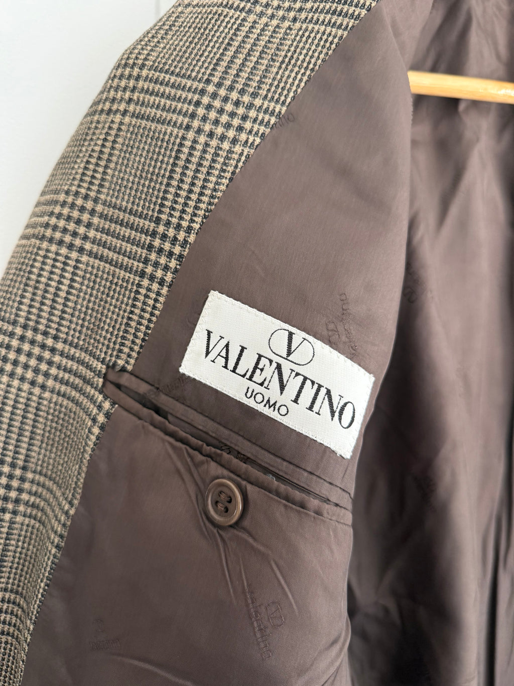 Valentino 1980s Wool Check Sports Jacket Blazer - Size XXL
