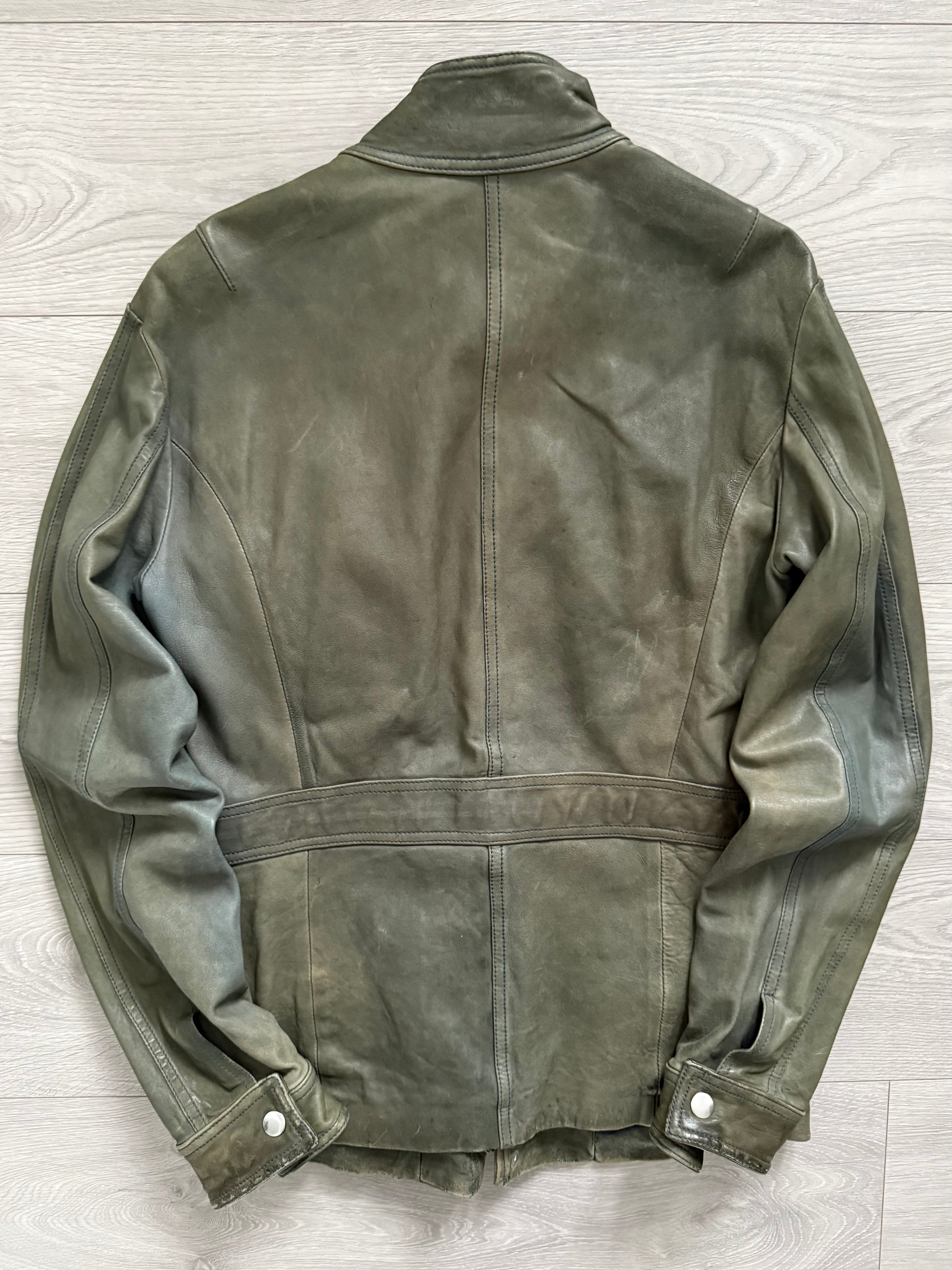Emporio Armani FW2011 Overdyed Leather Jacket - Size S