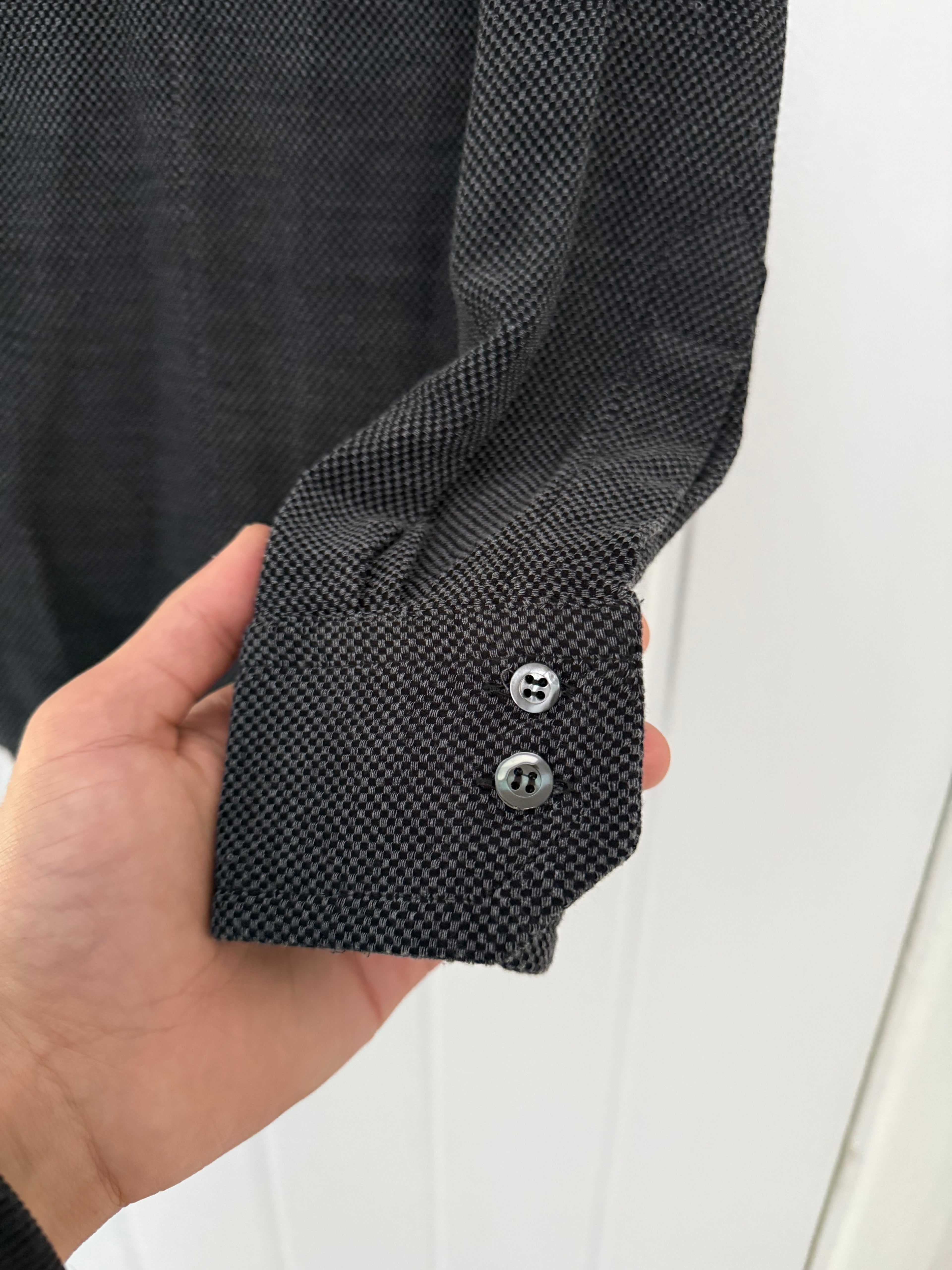 Giorgio Armani Black Label 1990s Spear Collar Shirt - Size S
