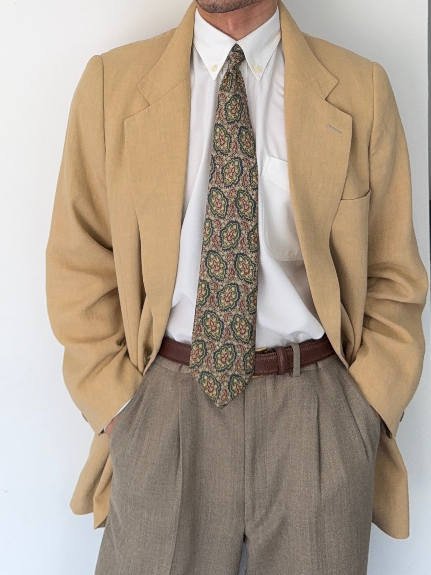 Christian Dior 1980s Linen 2B Sports Jacket Blazer - Size XL