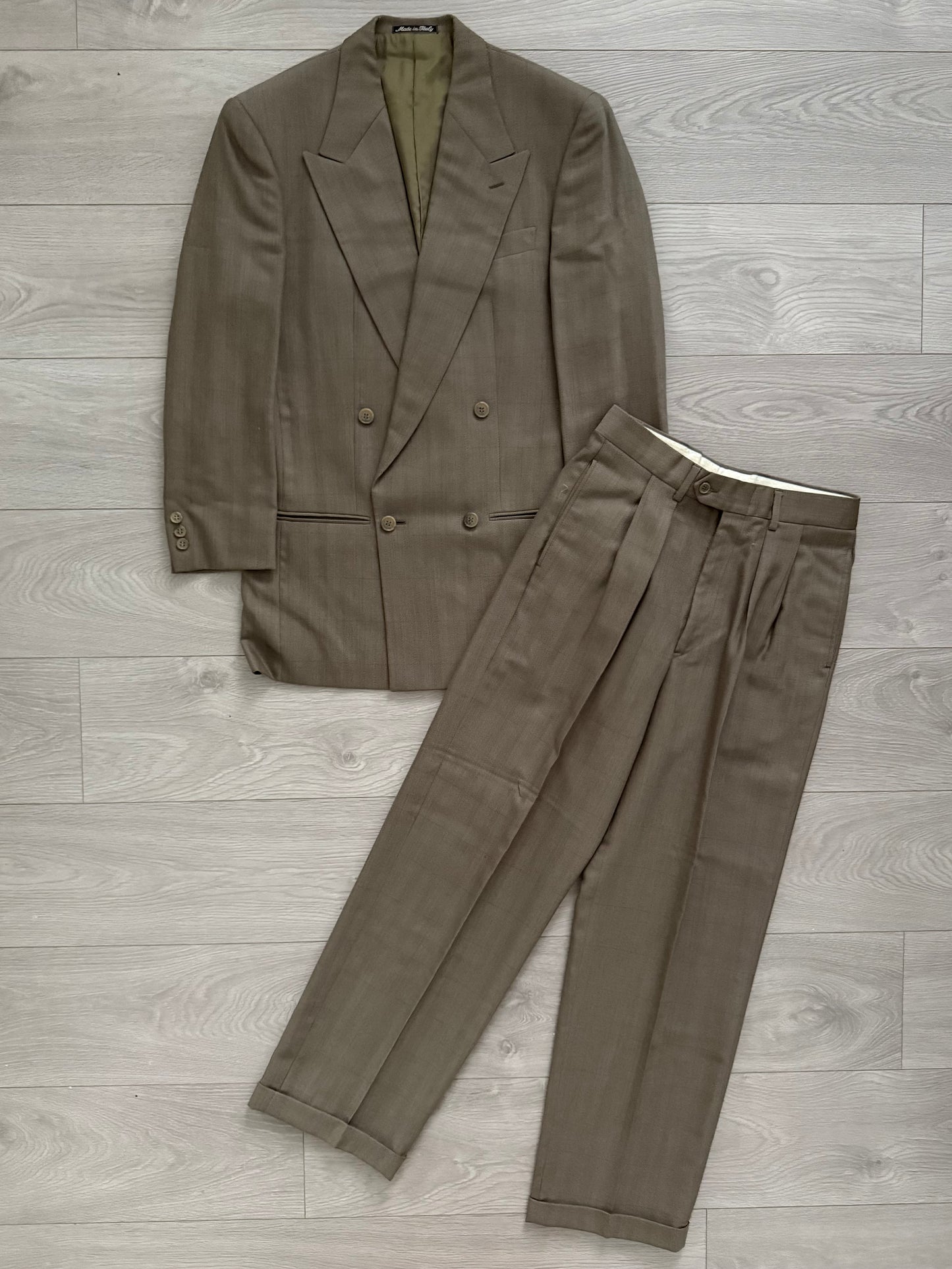 Giorgio Armani 1990s Double-Breasted Wool Suit - Size S Jacket / 30" Waist