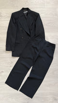 Womens Emporio Armani 1990s Peaked Lapel Double Breasted Wool Suit - Size M Jacket / 26" Waist