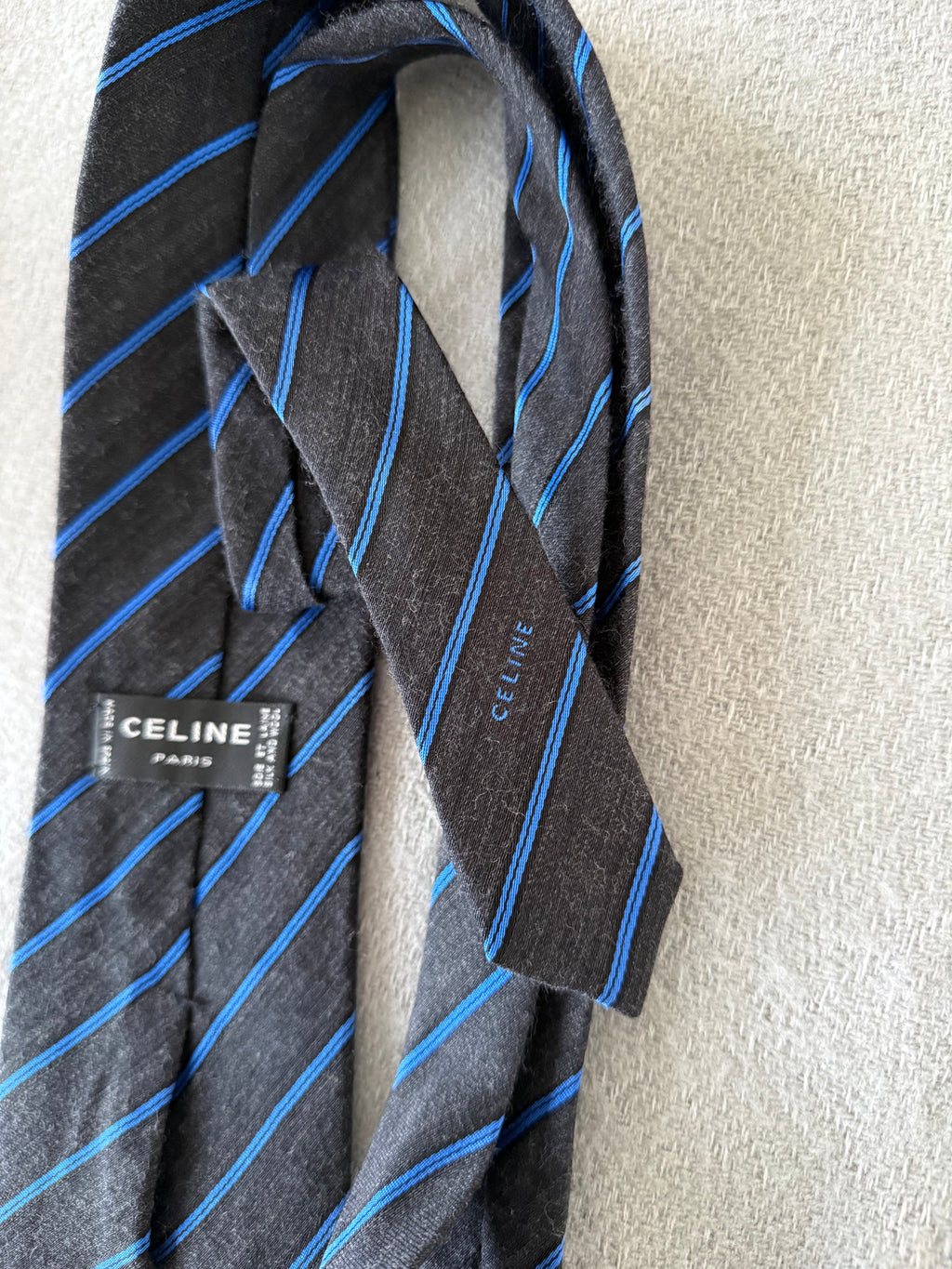 Celine 1990s Wool Silk Tie