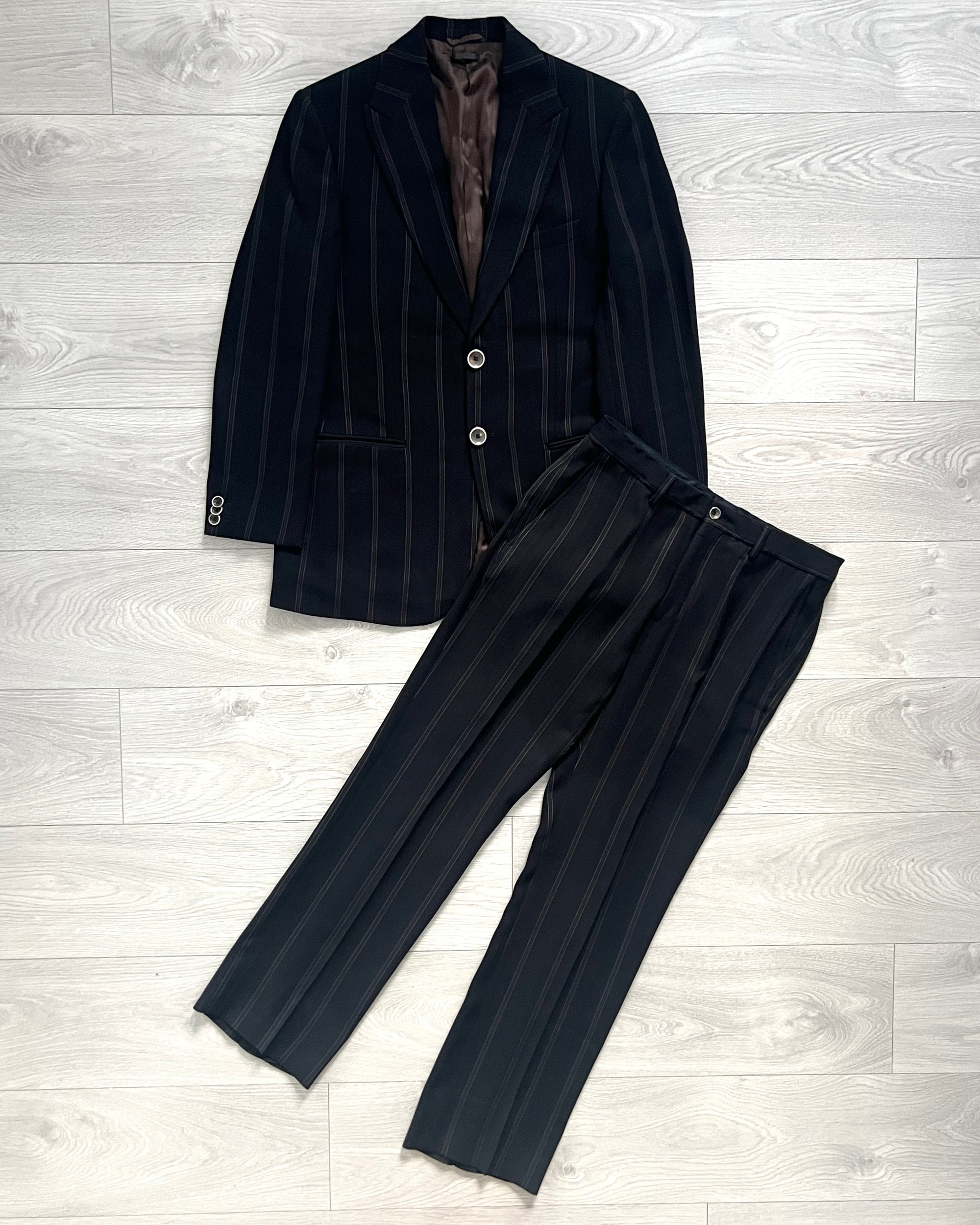 Giorgio Armani 1990s Striped Relaxed Suit - Size S Jacket / 32" Waist