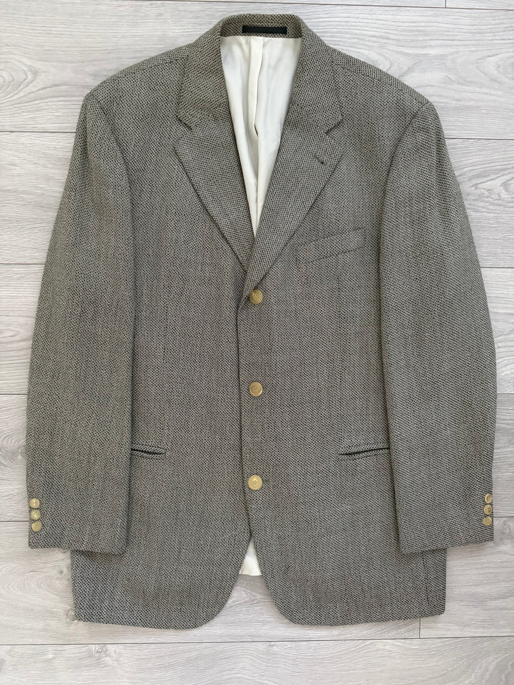 Hugo Boss 1990s 3B 'Mars' Textured Wool Sport Jacket Blazer - Size XXL