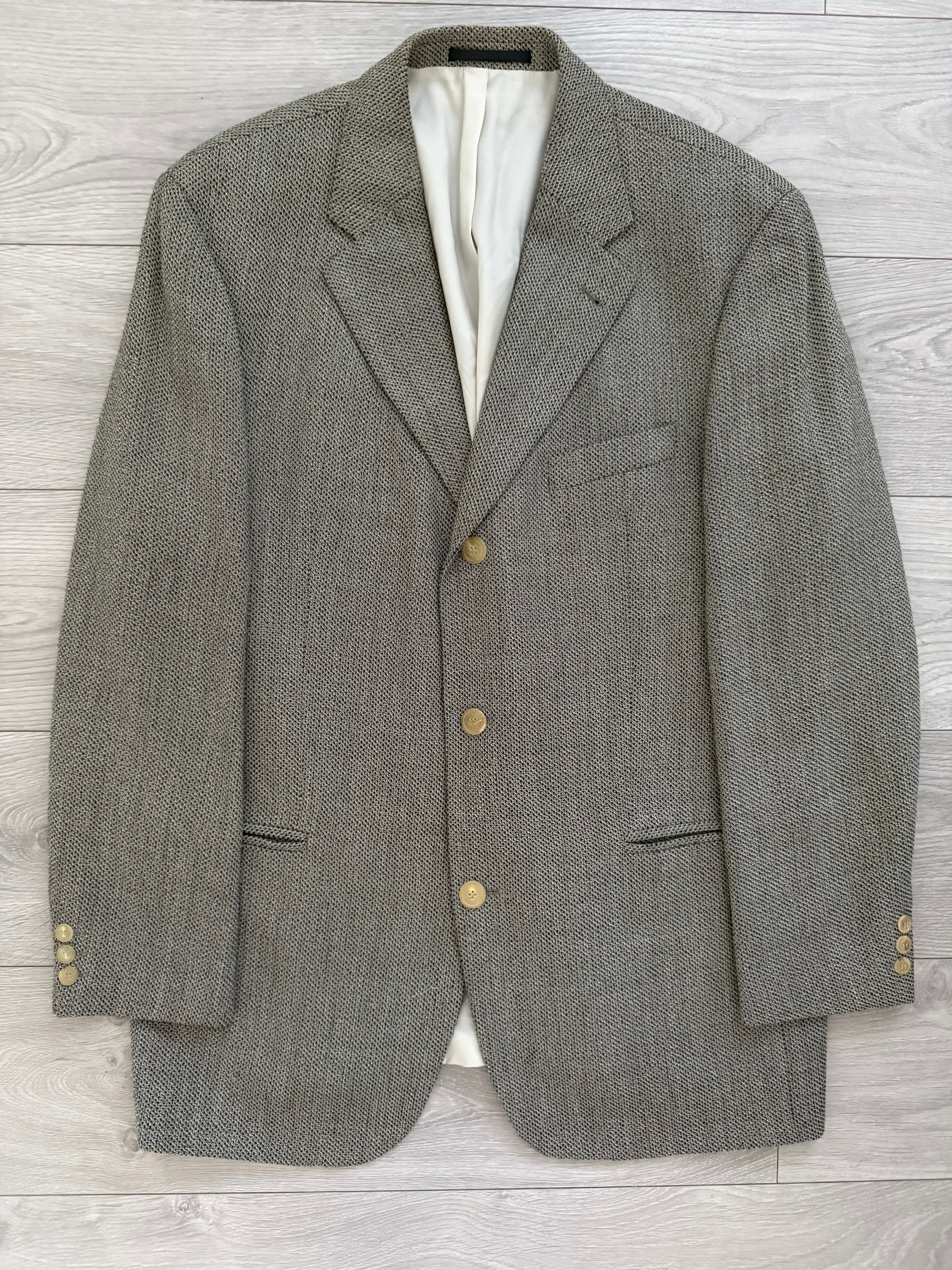 Hugo Boss 1990s 3B 'Mars' Textured Wool Sport Jacket Blazer - Size XXL