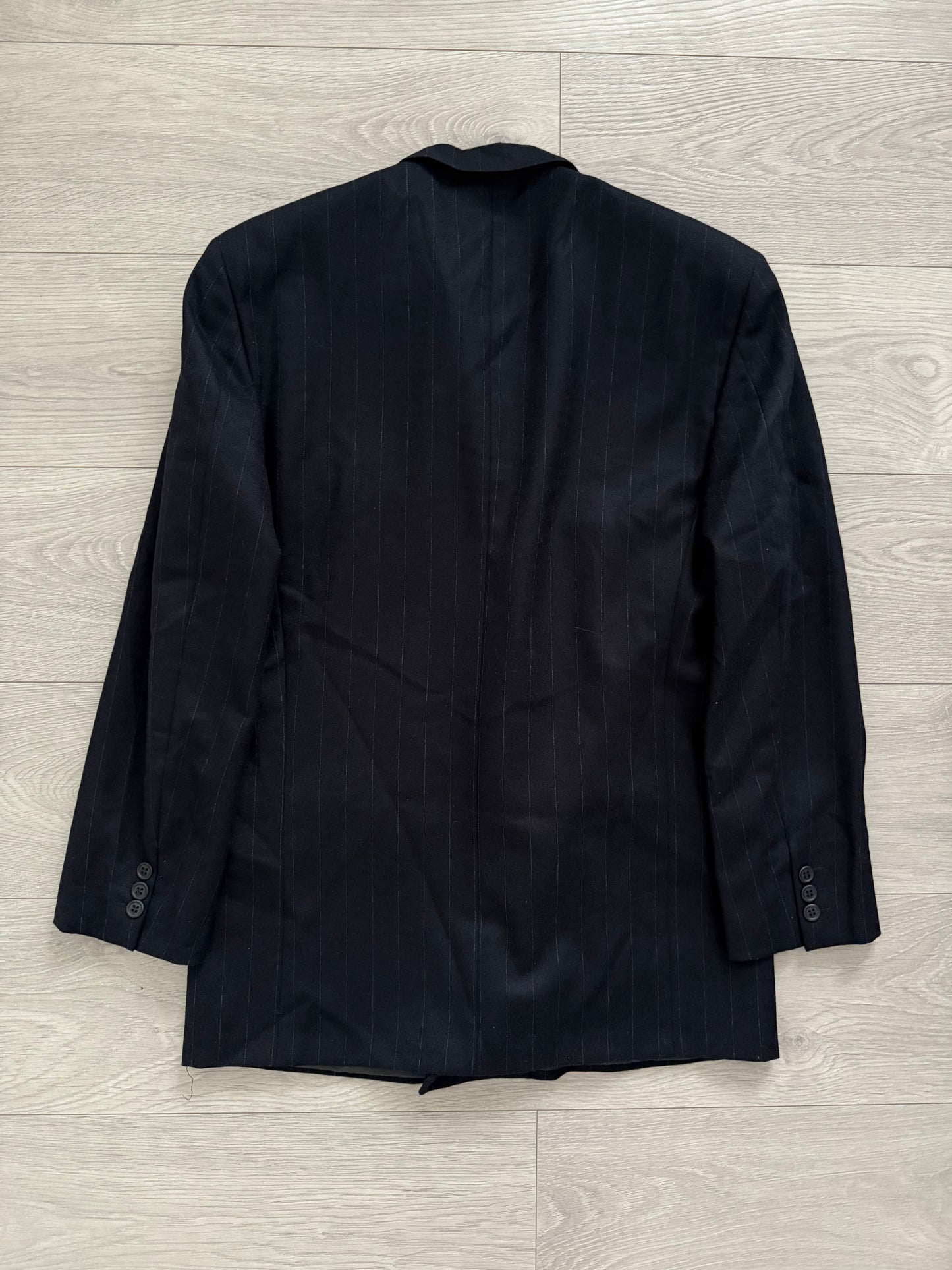 Giorgio Armani 1990s Double-Breasted Striped Wool Suit - Size M Jacket / 32" Waist