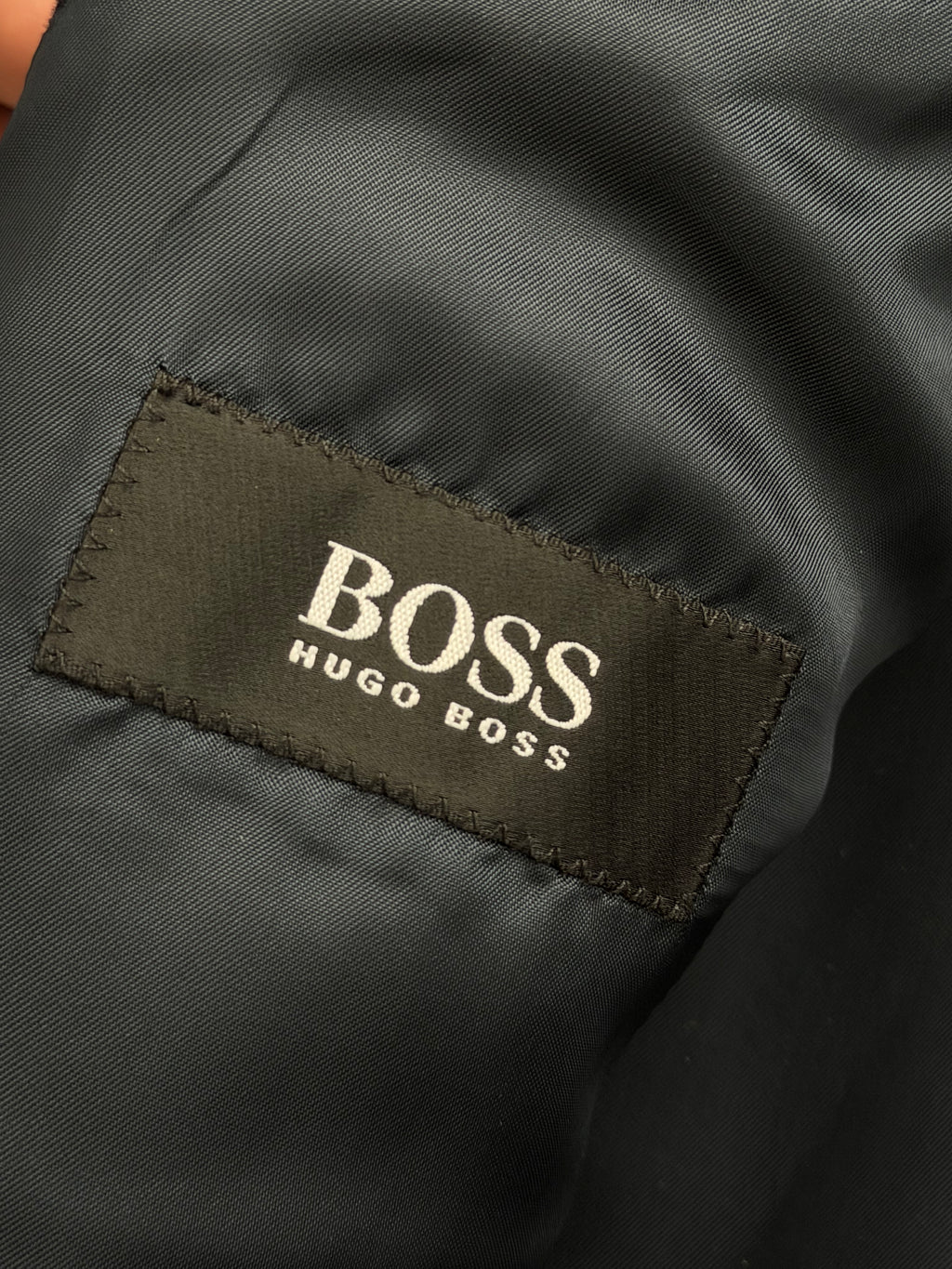 Hugo Boss 1990s Single Breasted Navy Wool Overcoat - Size XL