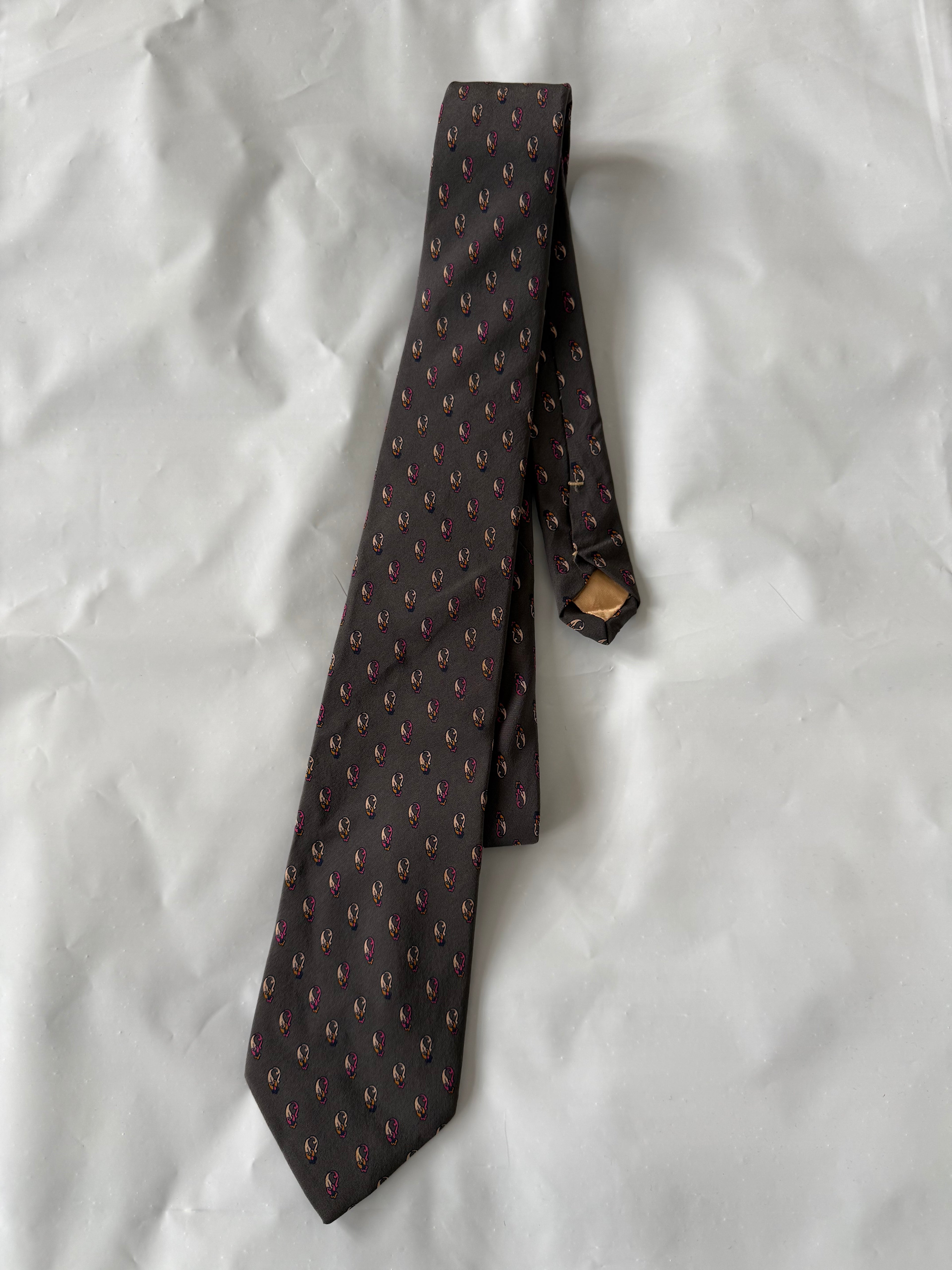 Charles Jourdan Paris 1990s Silk Tie