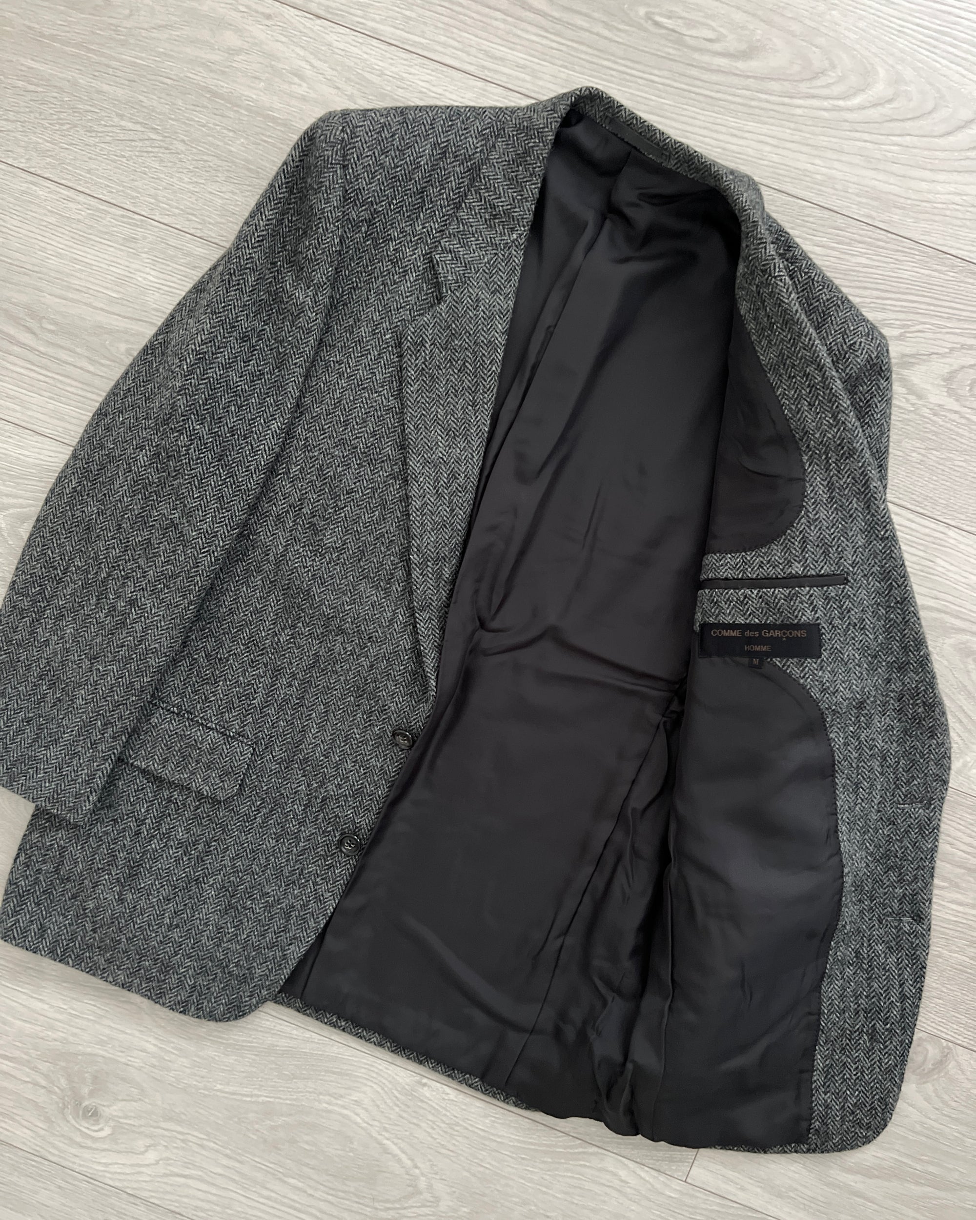 Comme Des Garcons Homme 1990s Wool Herringbone Suit - M Jacket / 32" Waist