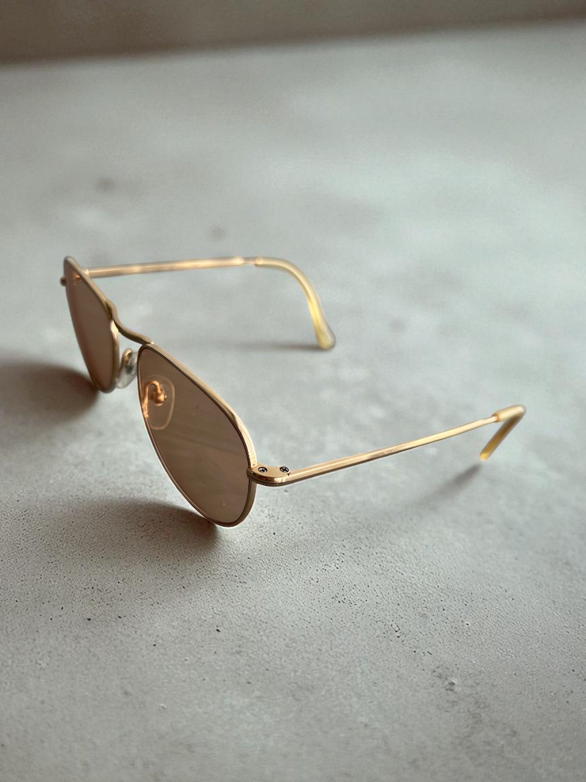 Helmut Lang 1999 Titanium Aviator Sunglasses