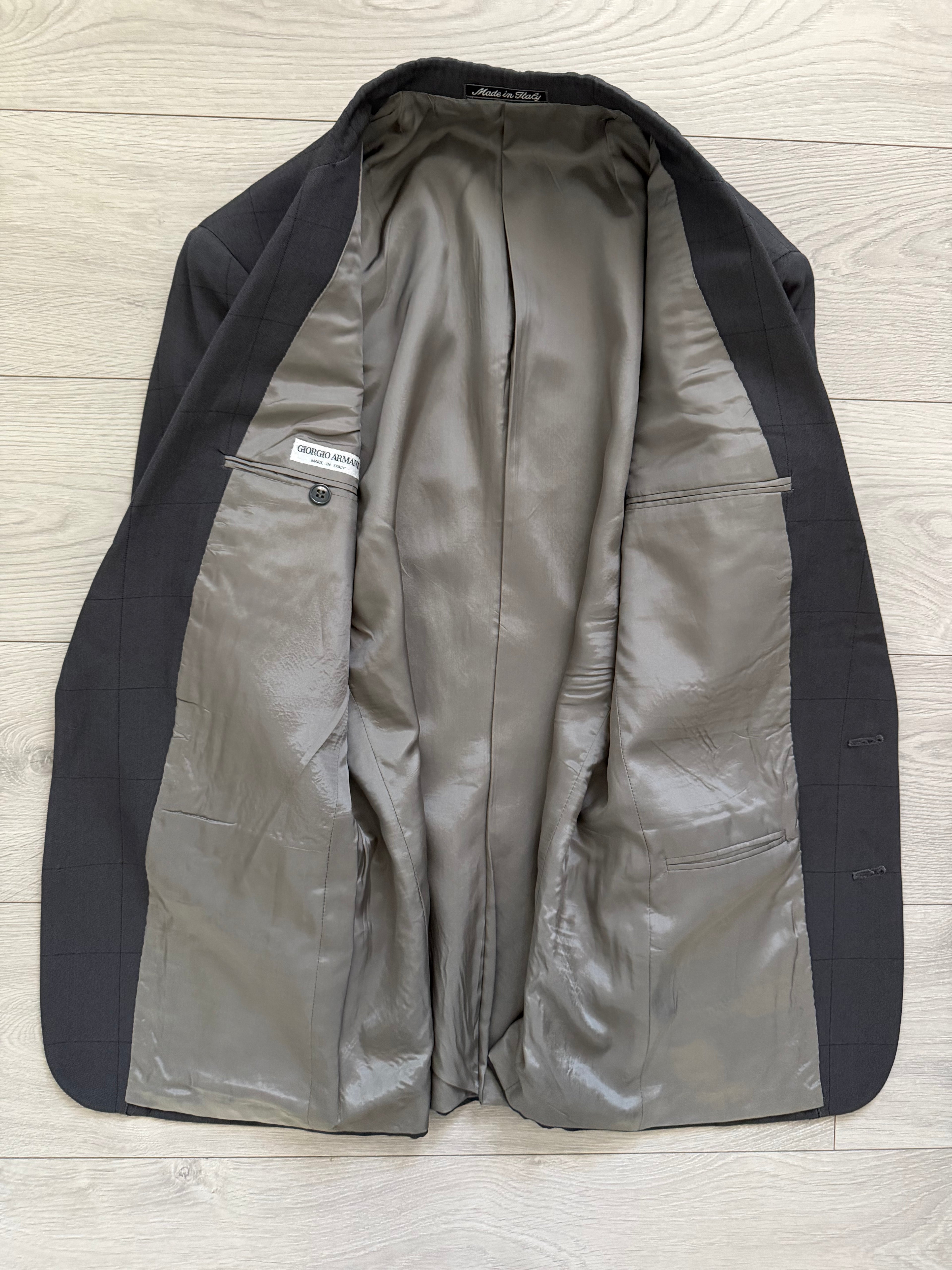 Giorgio Armani Mainline 1980s 2B Double Pleat Draped Grey Suit - Size S Jacket / 29" Waist