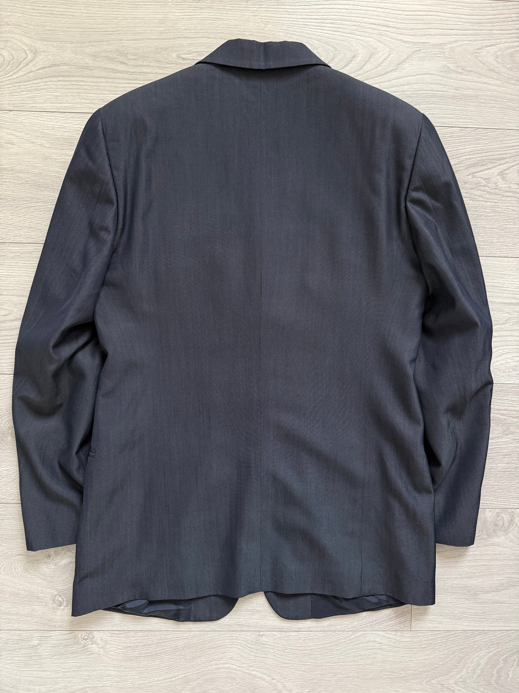 Emporio Armani 1990s 3B Wool Blend Draped Heathered Blue Suit - Size M Jacket / 32" Waist