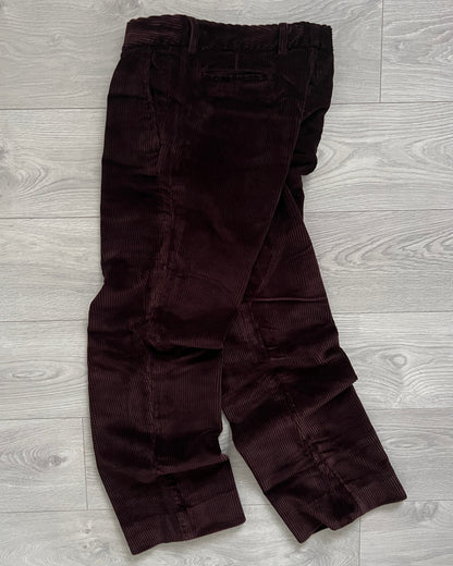 Maison Martin Margiela FW2003 Jumbo-Corduroy Burgundy Trousers - Size 36