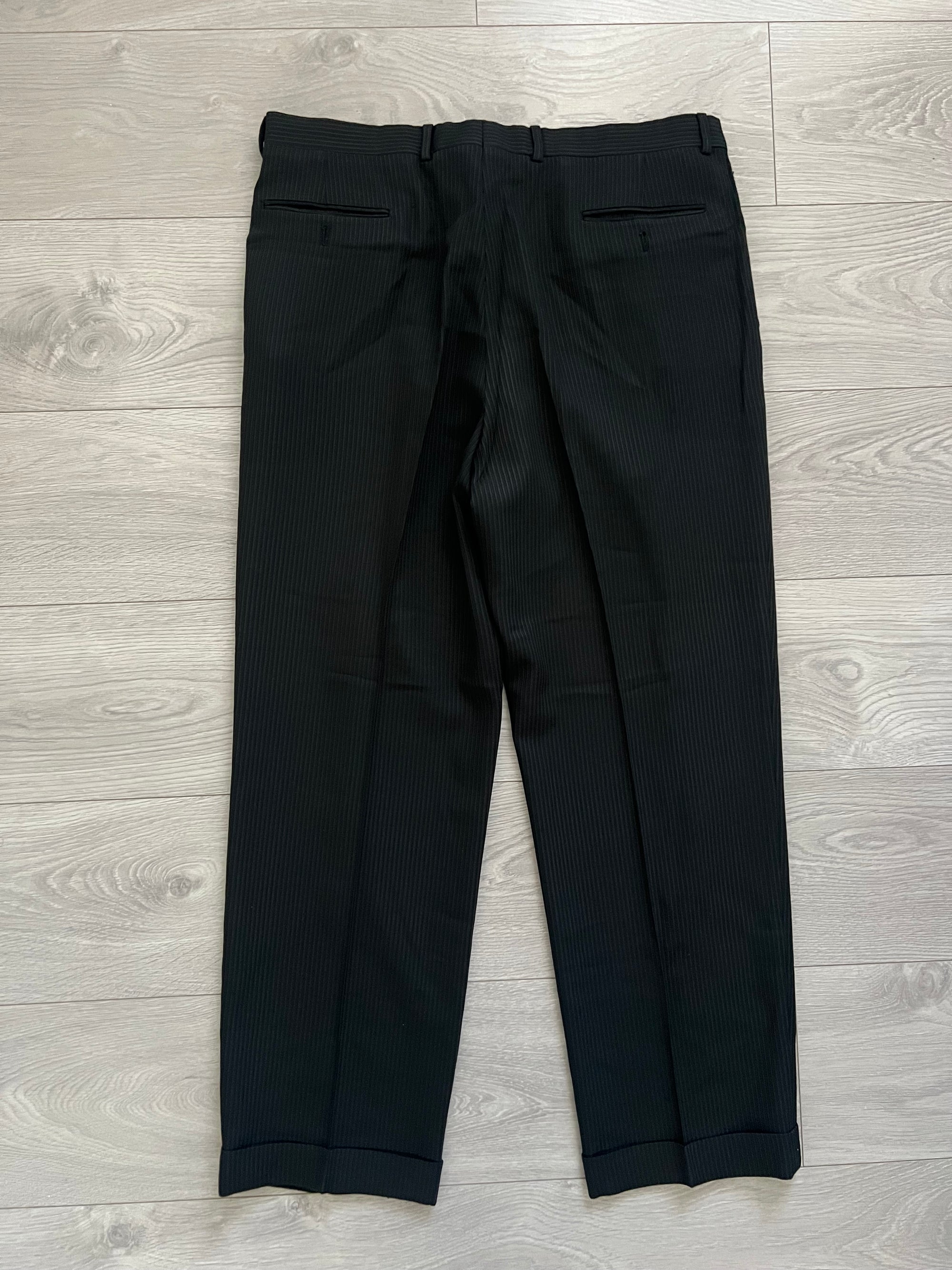 Armani 1990s Striped Pleated Relaxed Suit - L Jacket / 36" Waist