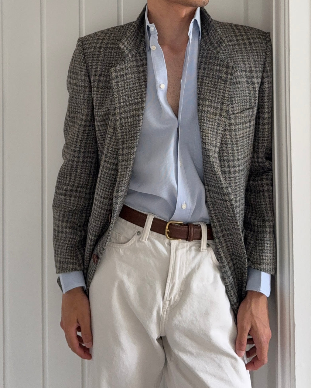 Giorgio Armani 1980s Blue Cotton Shirt - Size M