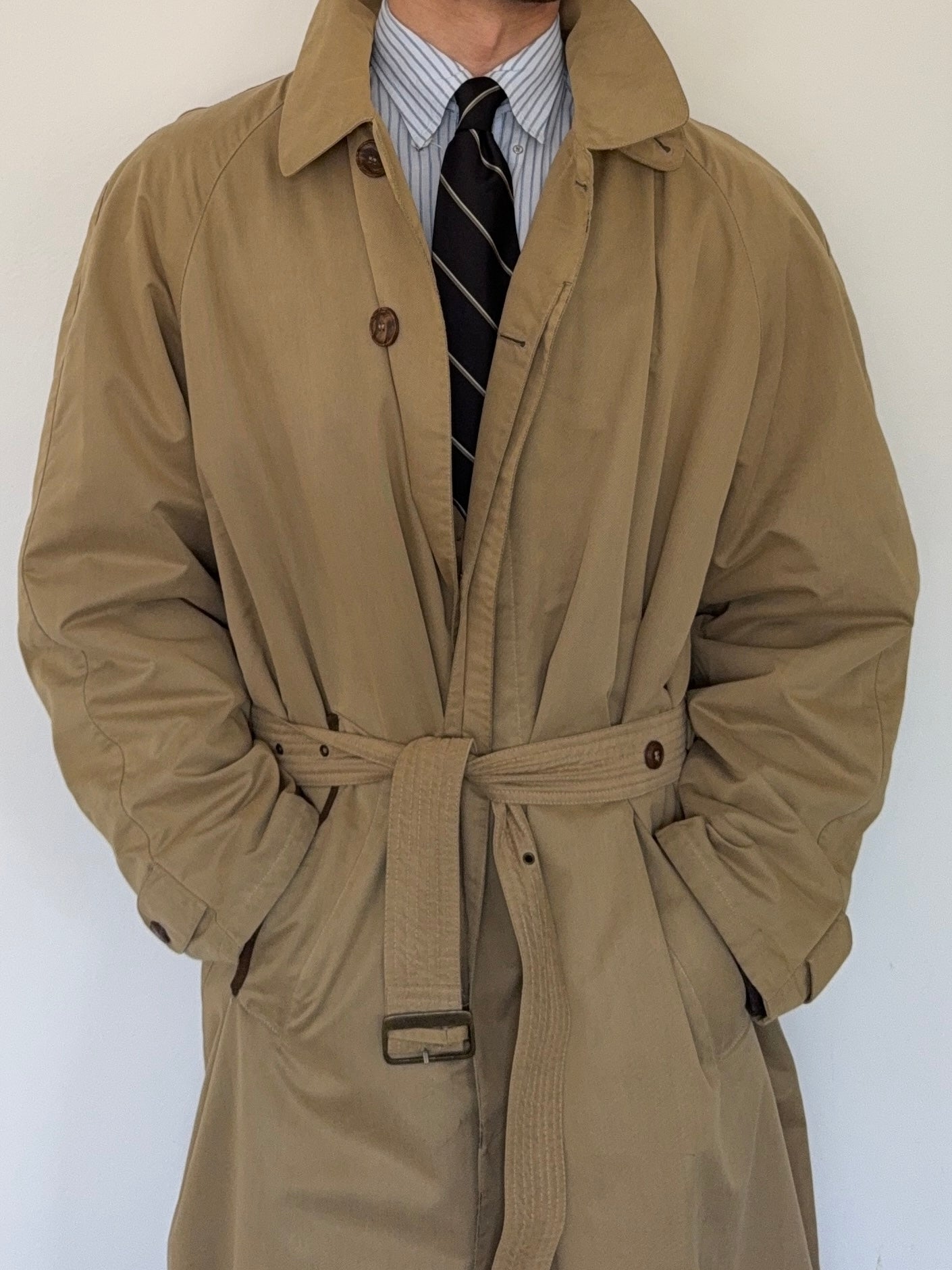 Giorgio Armani 1980s Oversized Belted Trench Coat w/ Removable Liner - Size L