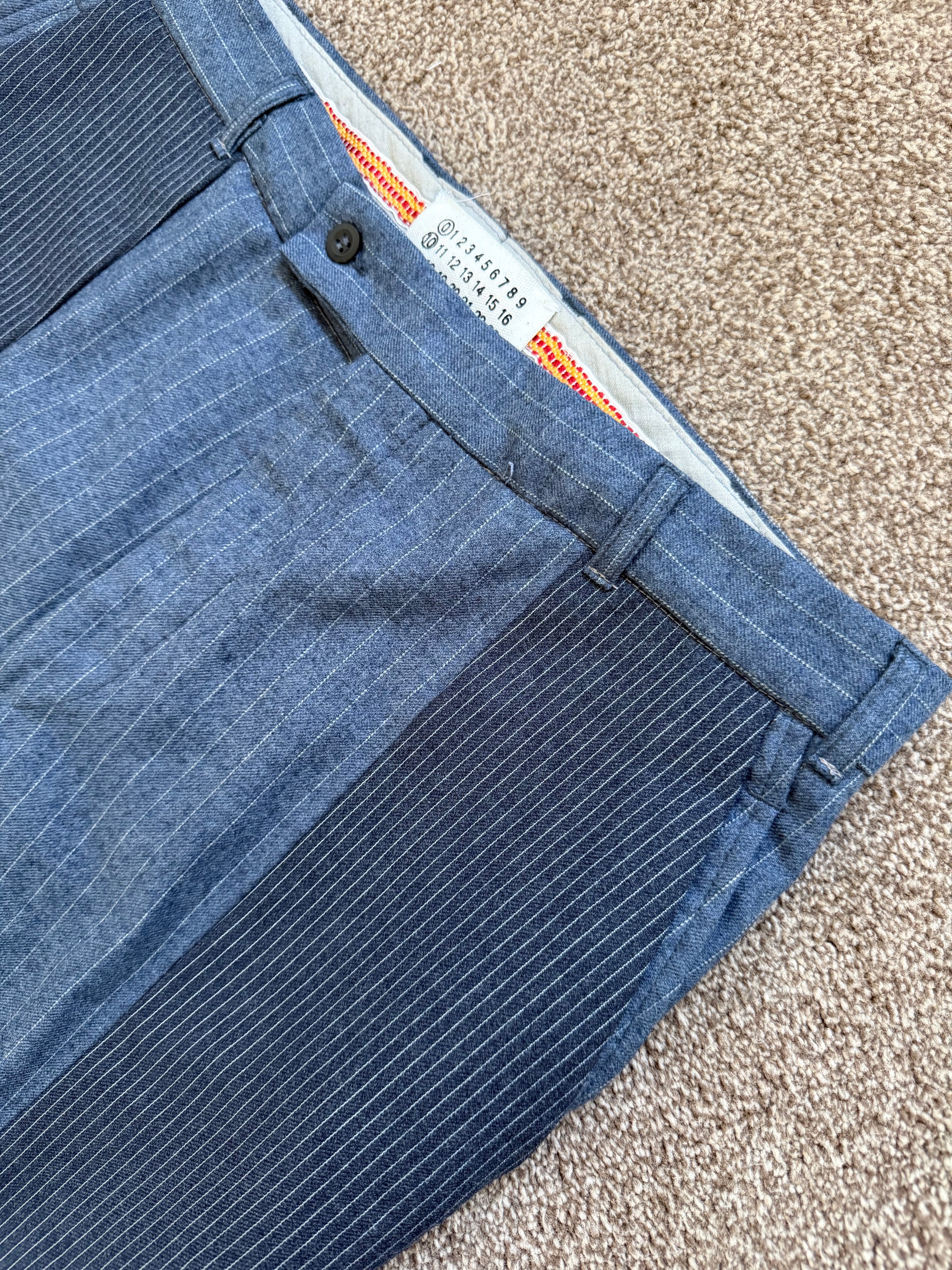 Maison Martin Margiela Artisanal Line (0)(10) AW2004 Re-Worked Striped Pants - Size 34" Waist