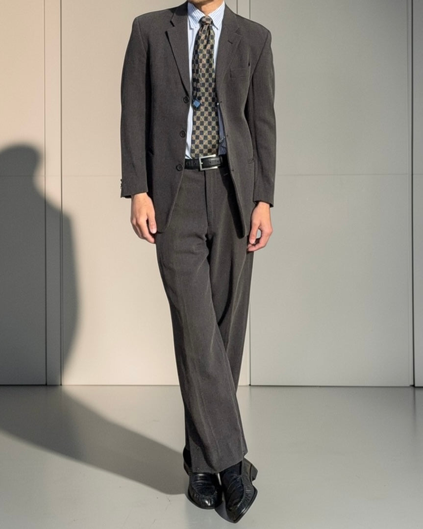 Emporio Armani SS2001 Draped Wool 3B Suit Grey - Size S Jacket / 30" Waist